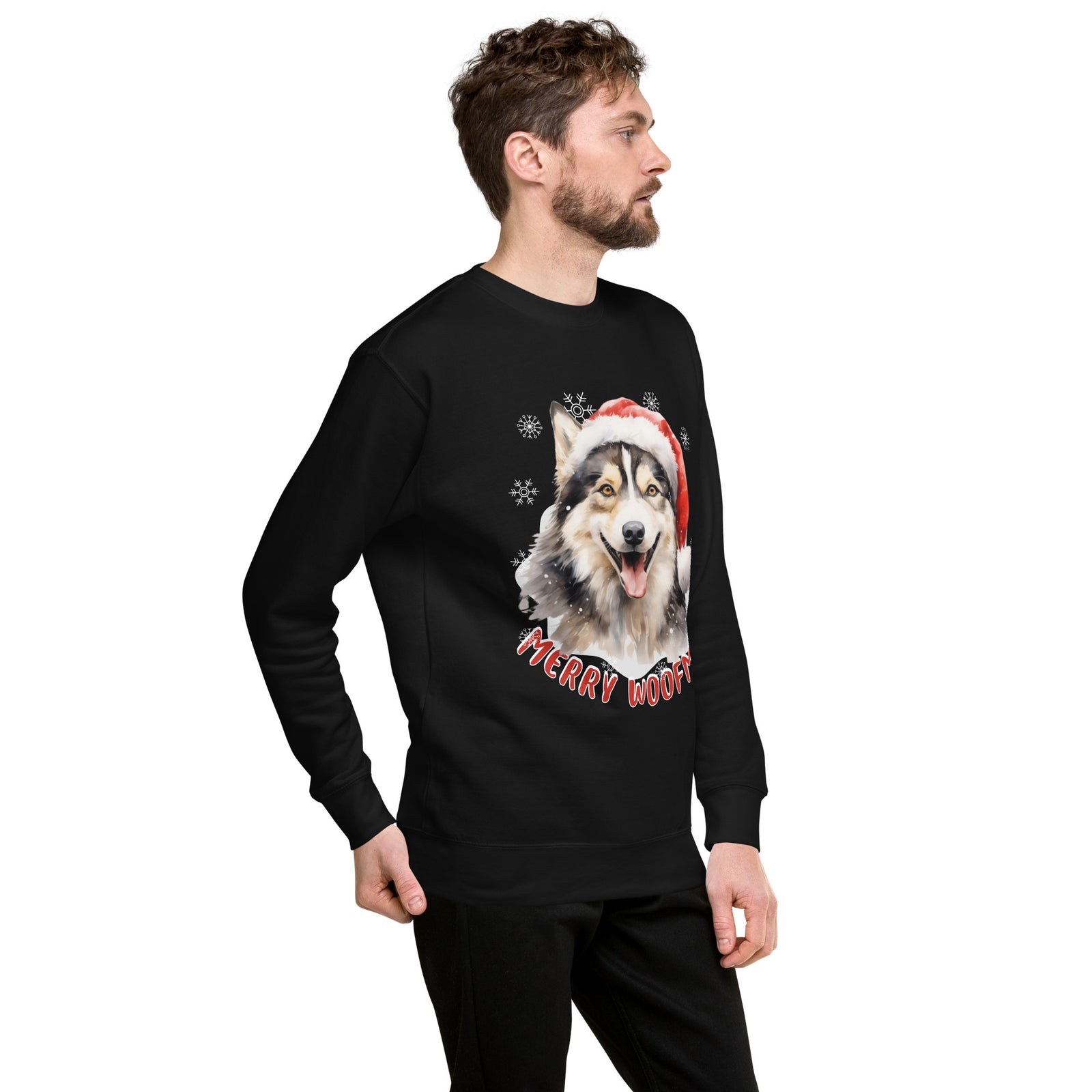 Unisex Premium Sweatshirt Siberian Husky - Merry Woofmas