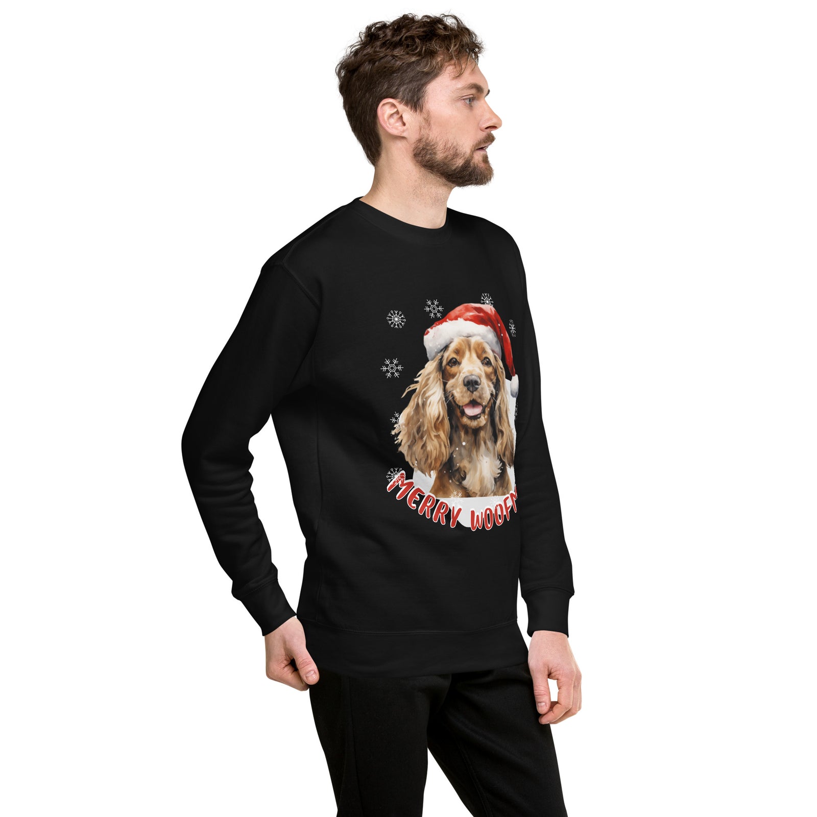 Unisex Premium Sweatshirt Cocker Spaniel - Merry Woofmas