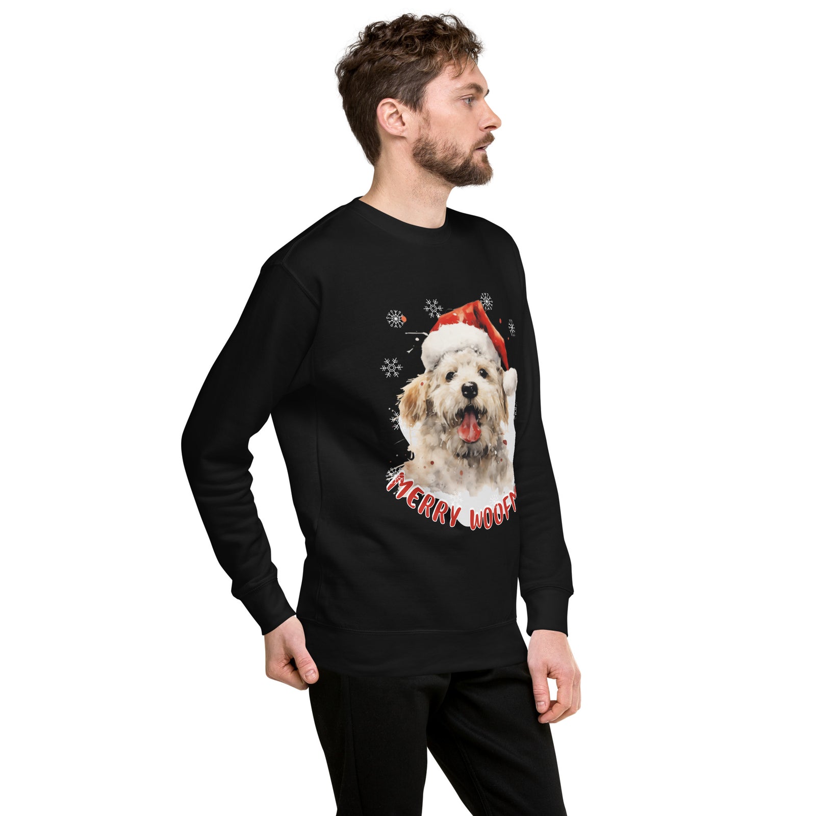 Unisex Premium Sweatshirt Bichon Frise - Merry Woofmas