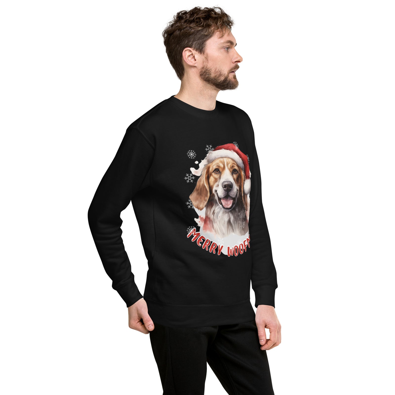 Unisex Premium Sweatshirt Beagle - Merry Woofmas