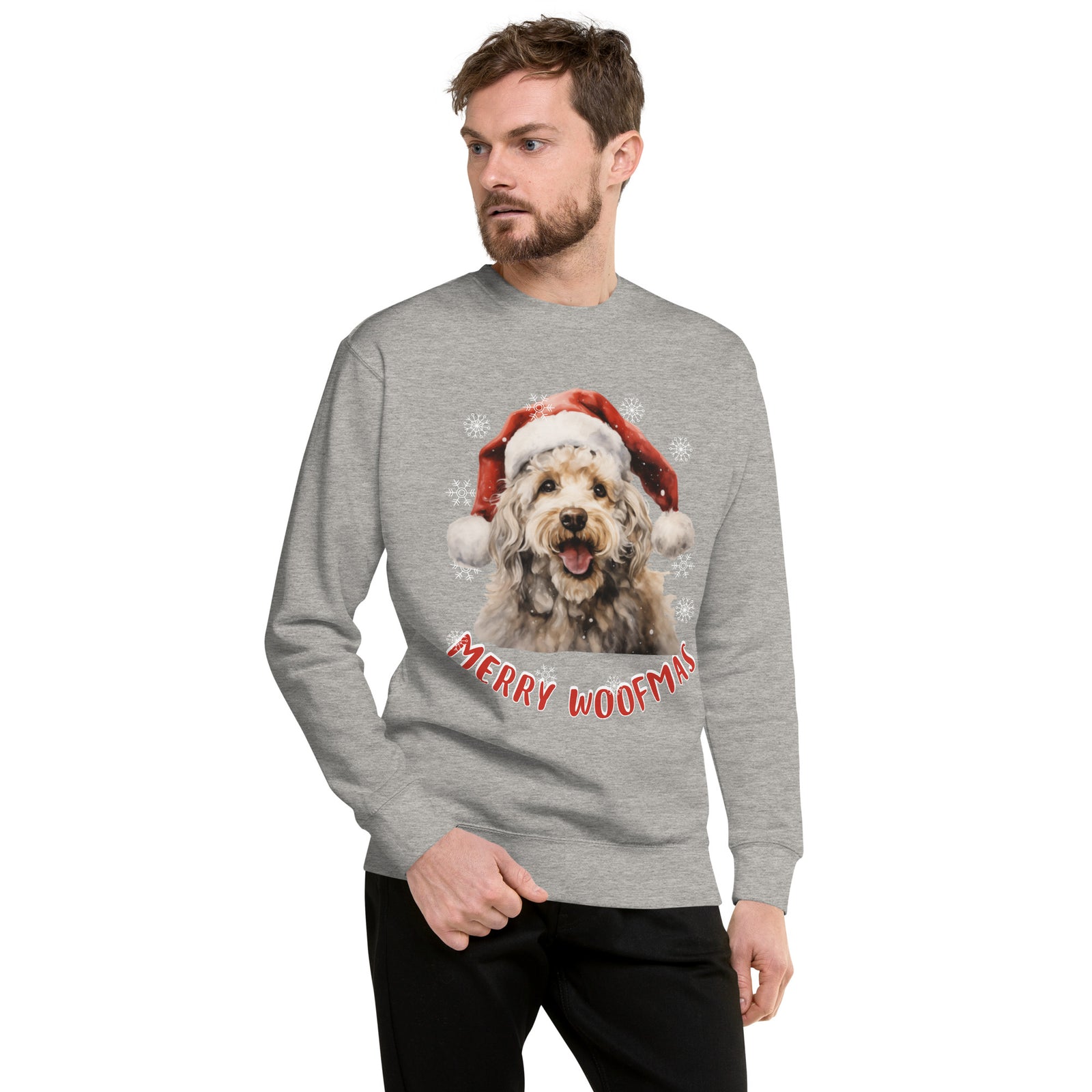 Unisex Premium Sweatshirt Poodle - Merry Woofmas