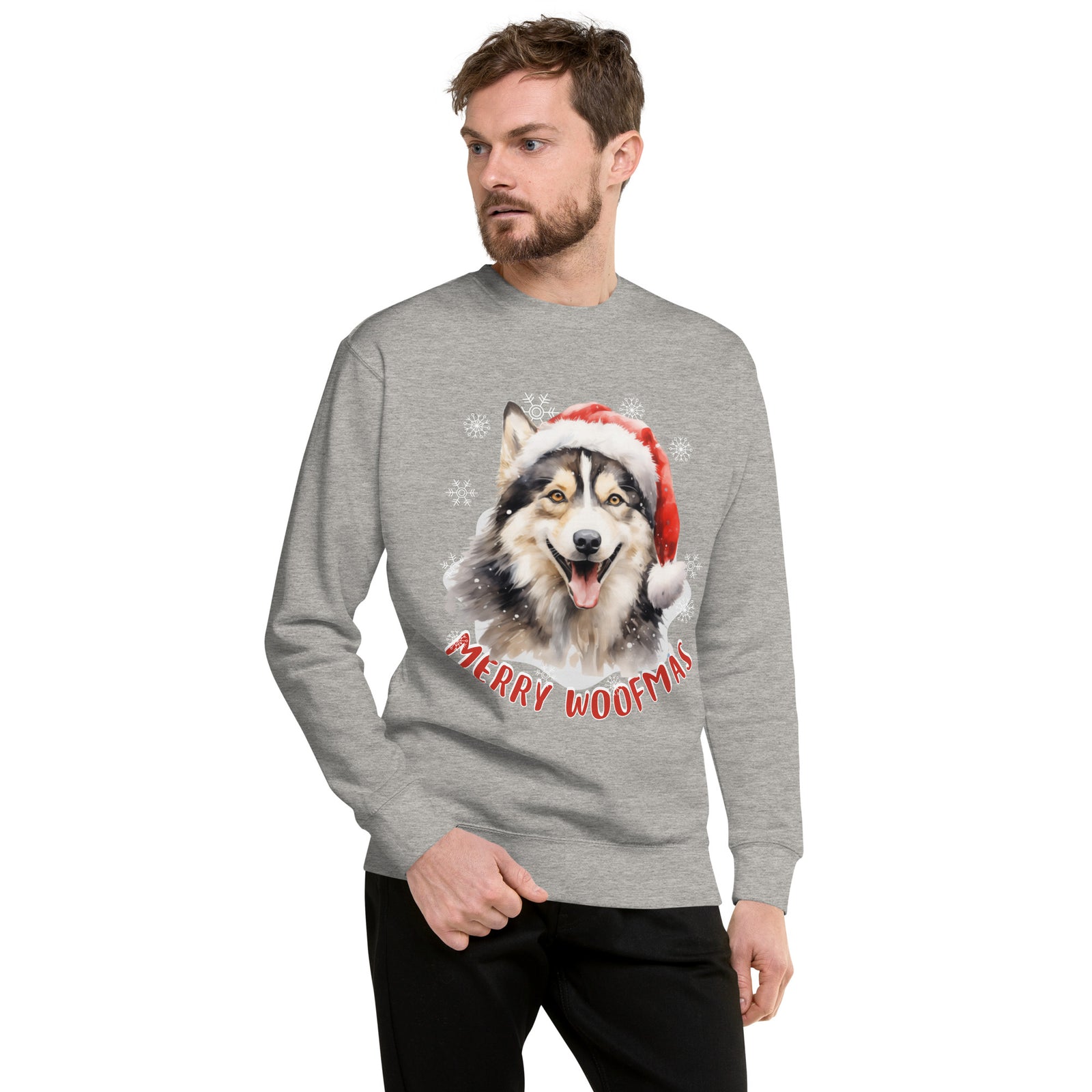 Unisex Premium Sweatshirt Siberian Husky - Merry Woofmas