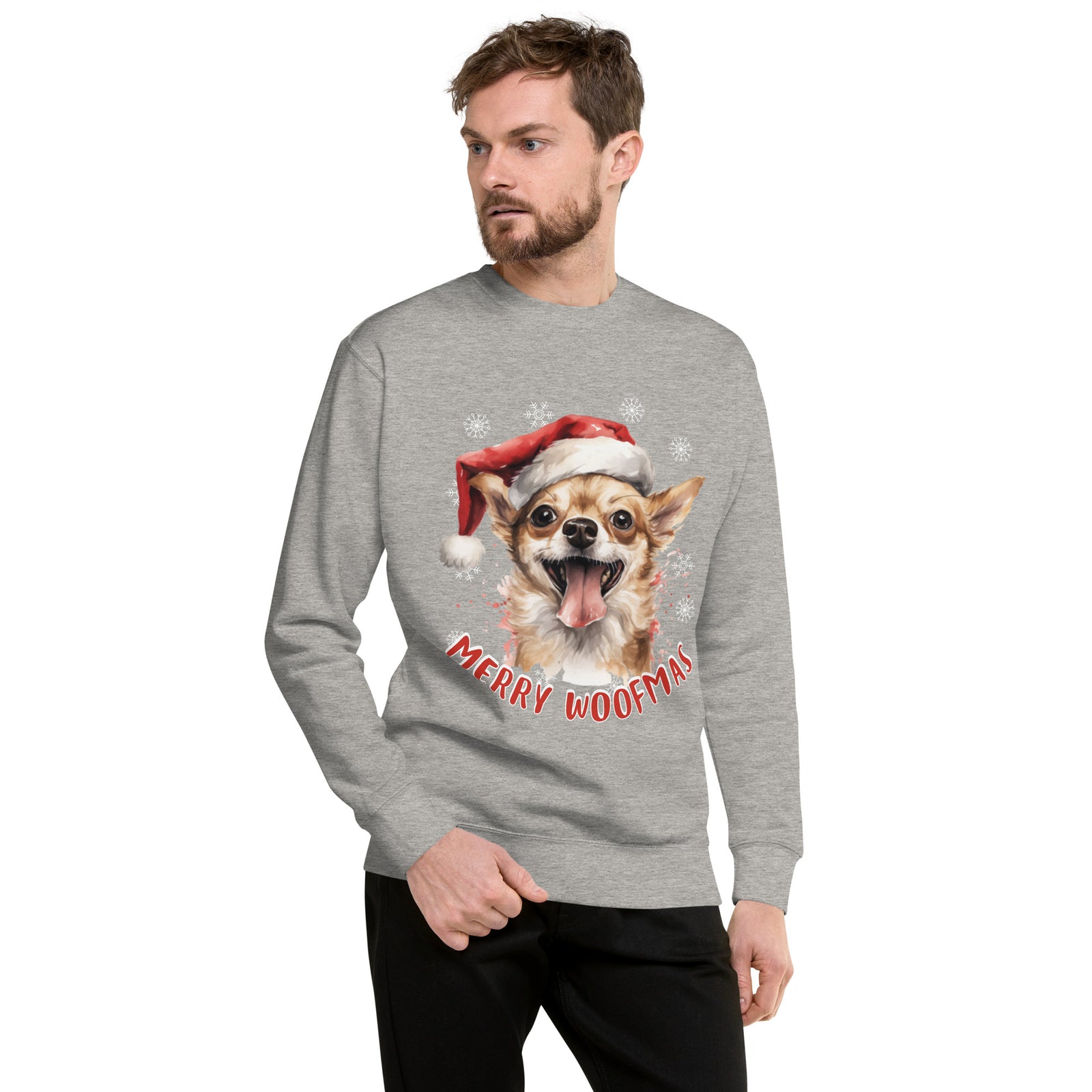 Unisex Premium Sweatshirt Chihuahua - Merry Woofmas