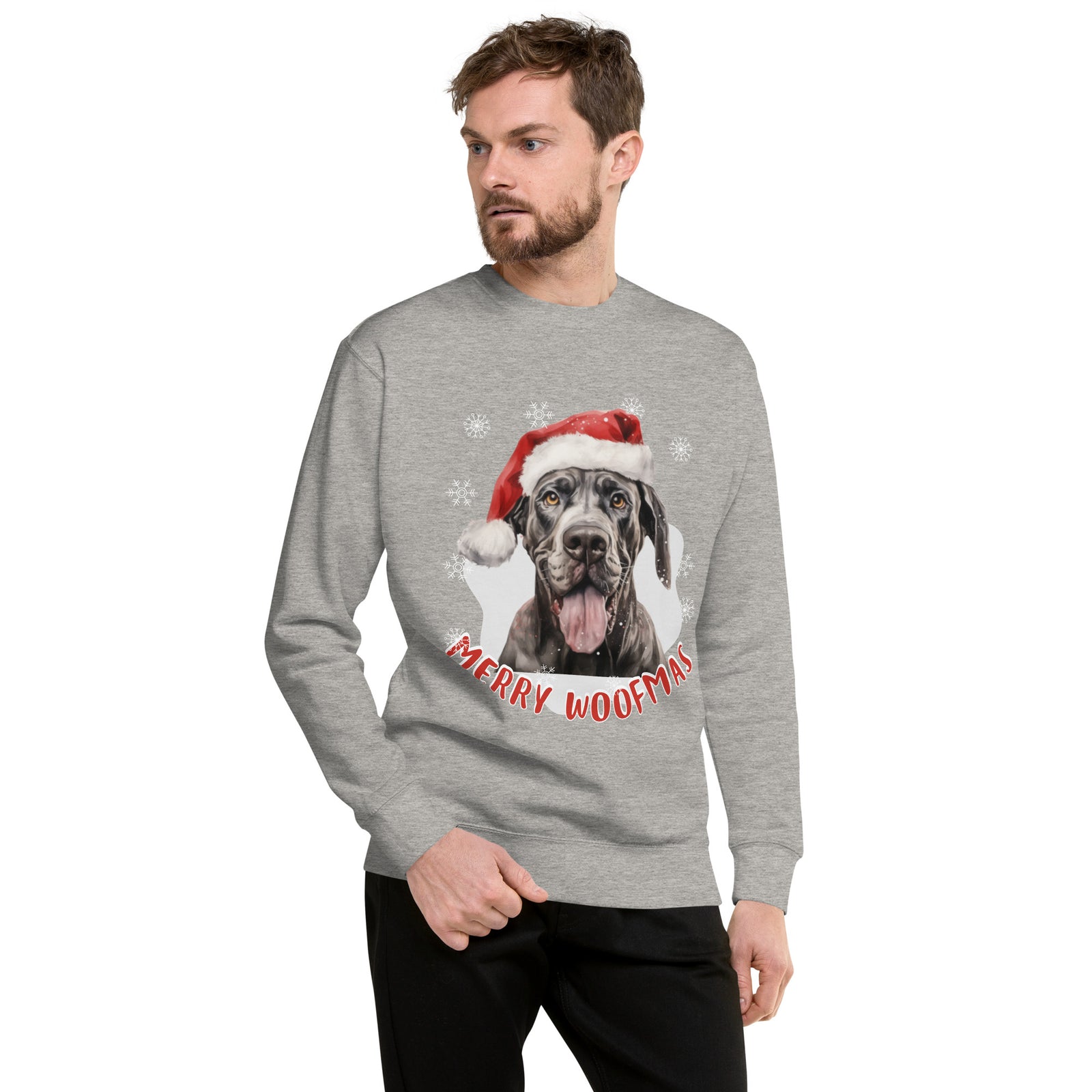 Unisex Premium Sweatshirt Great Dane - Merry Woofmas