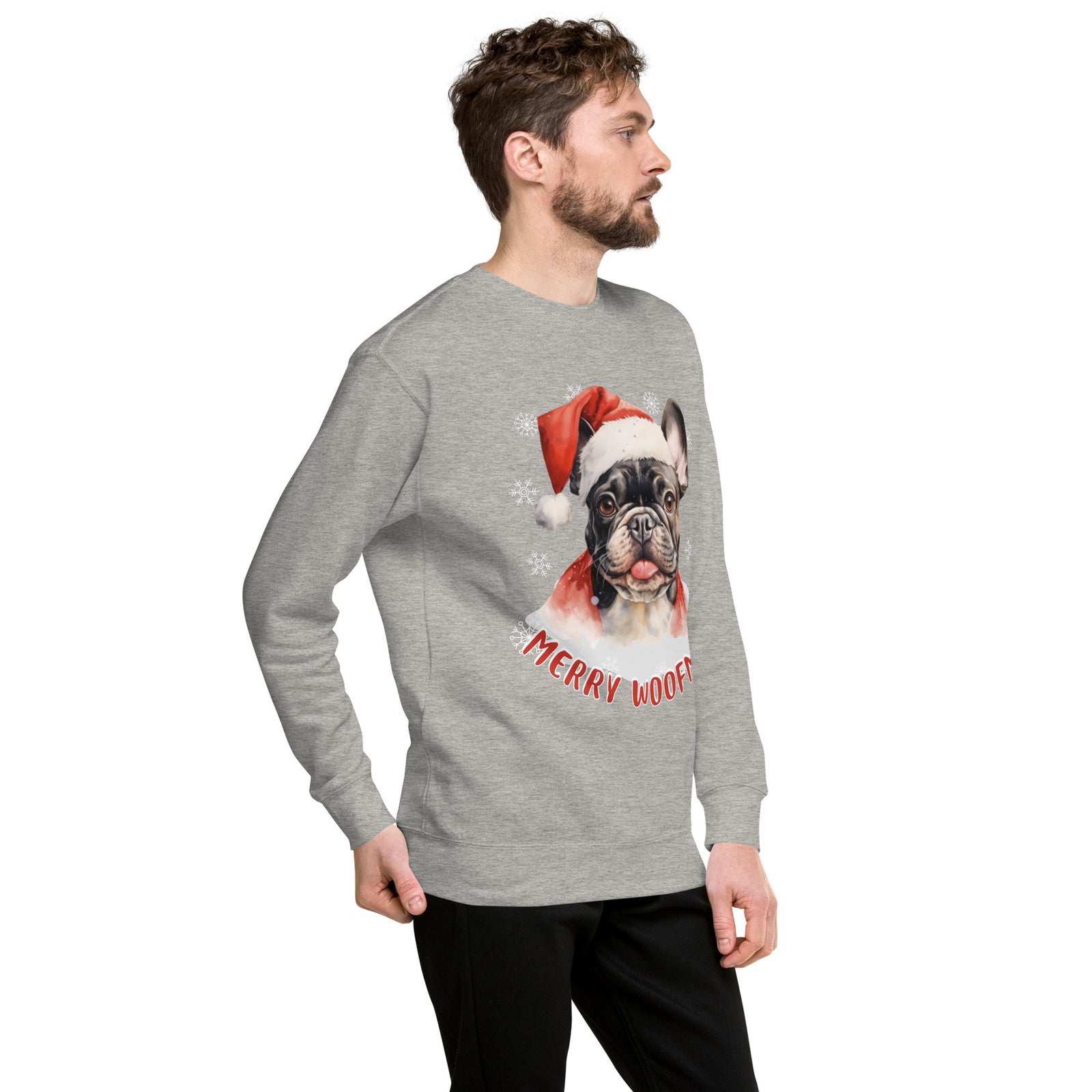 Unisex Premium Sweatshirt French Bulldog - Merry Woofmas