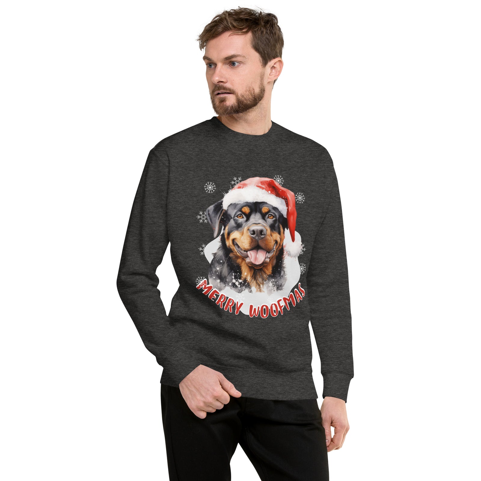 Unisex Premium Sweatshirt Rottweiler - Merry Woofmas