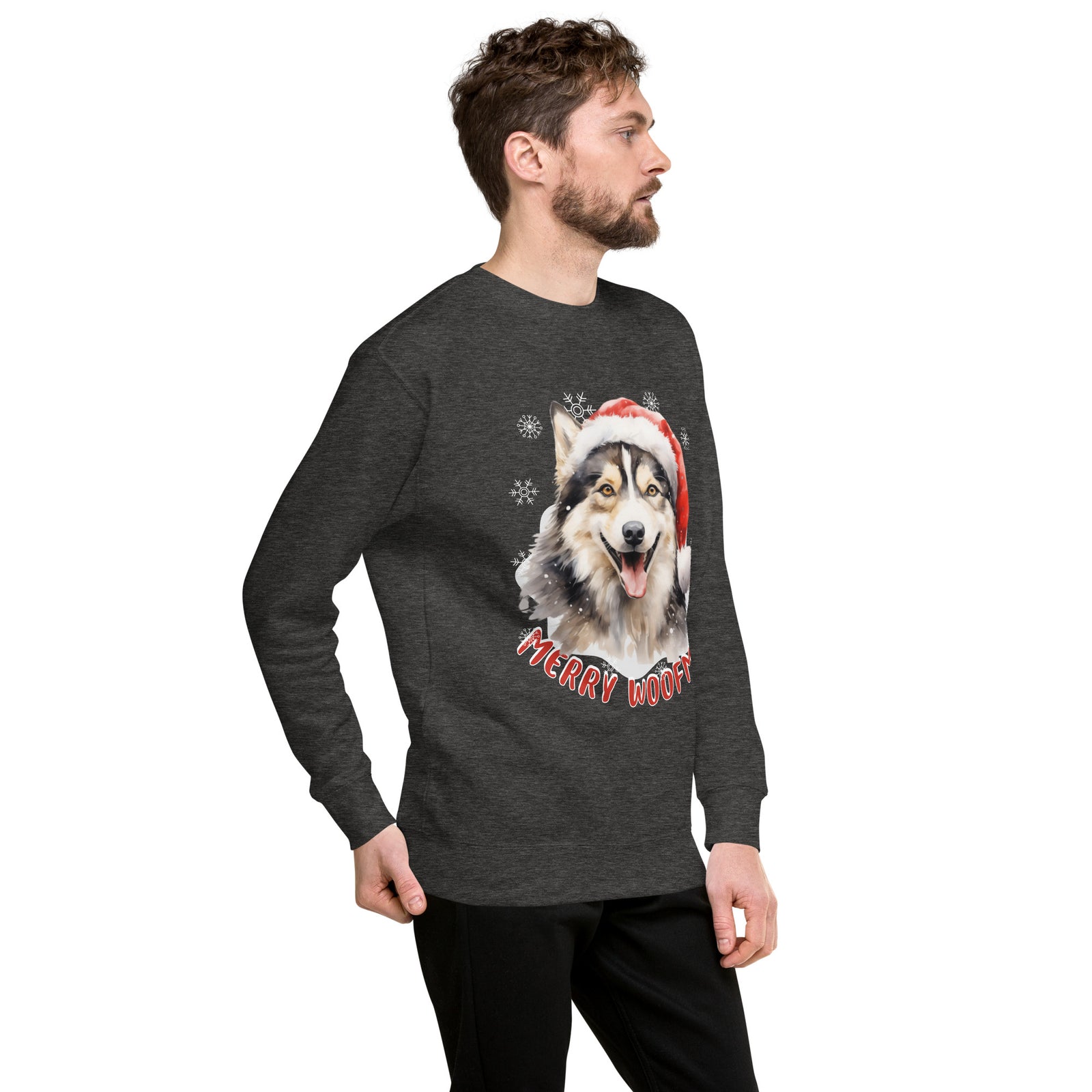 Unisex Premium Sweatshirt Siberian Husky - Merry Woofmas