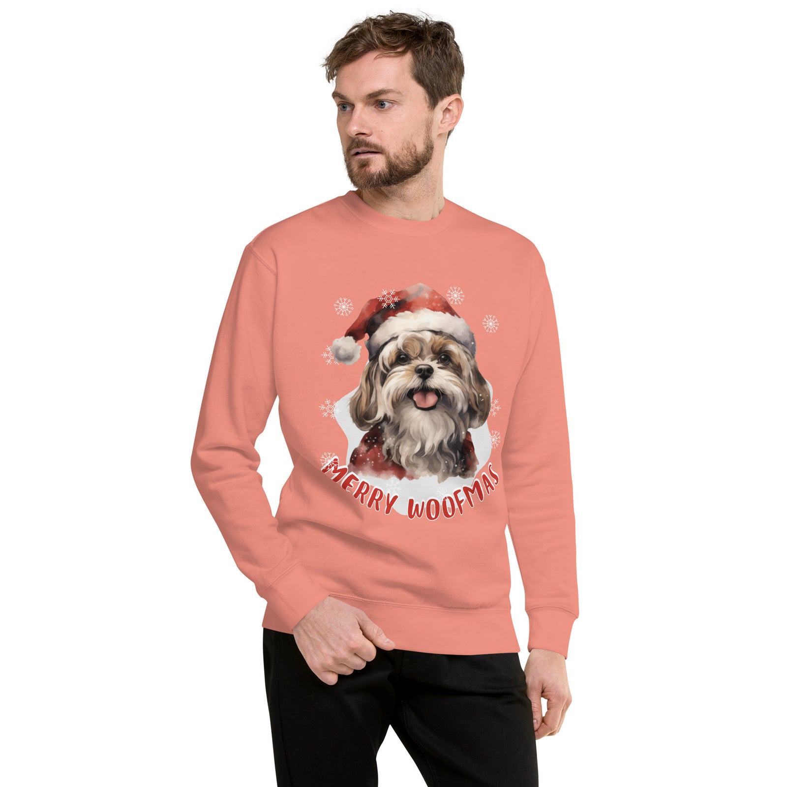 Unisex Premium Sweatshirt Shitzu - Merry Woofmas