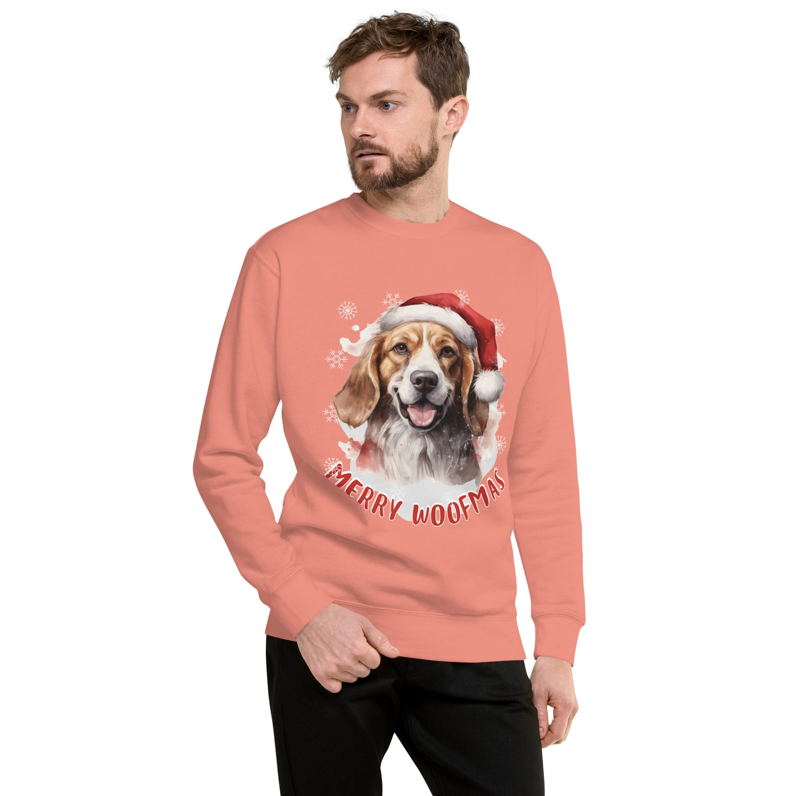 Unisex Premium Sweatshirt Beagle - Merry Woofmas