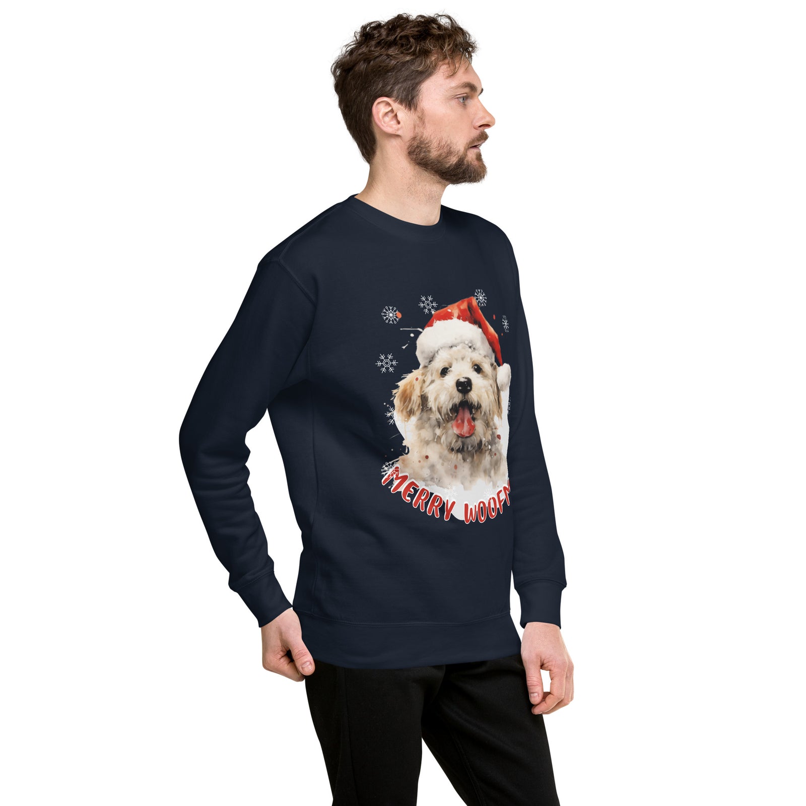 Unisex Premium Sweatshirt Bichon Frise - Merry Woofmas