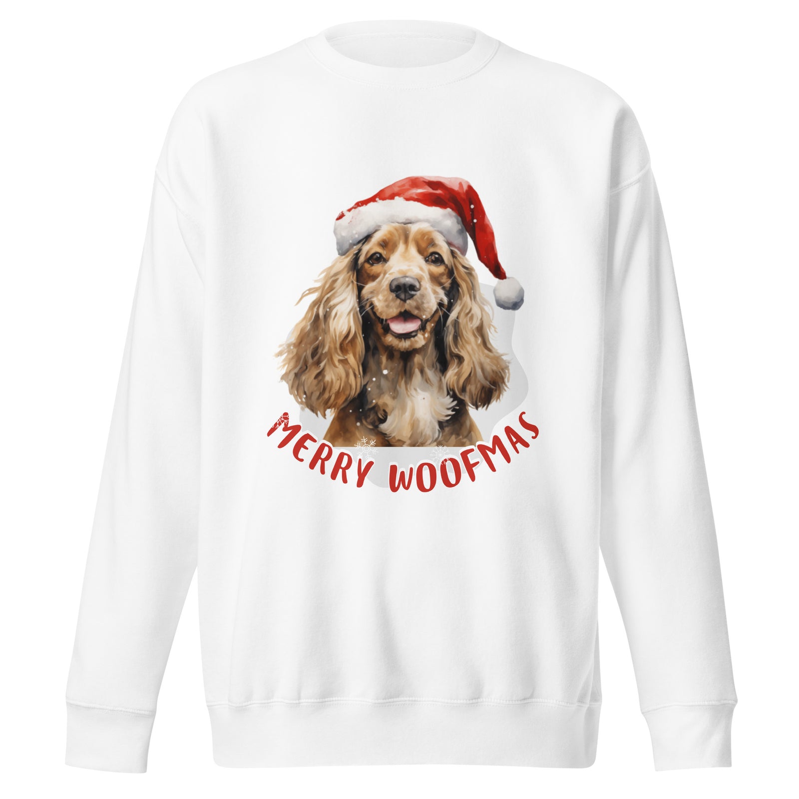 Unisex Premium Sweatshirt Cocker Spaniel - Merry Woofmas