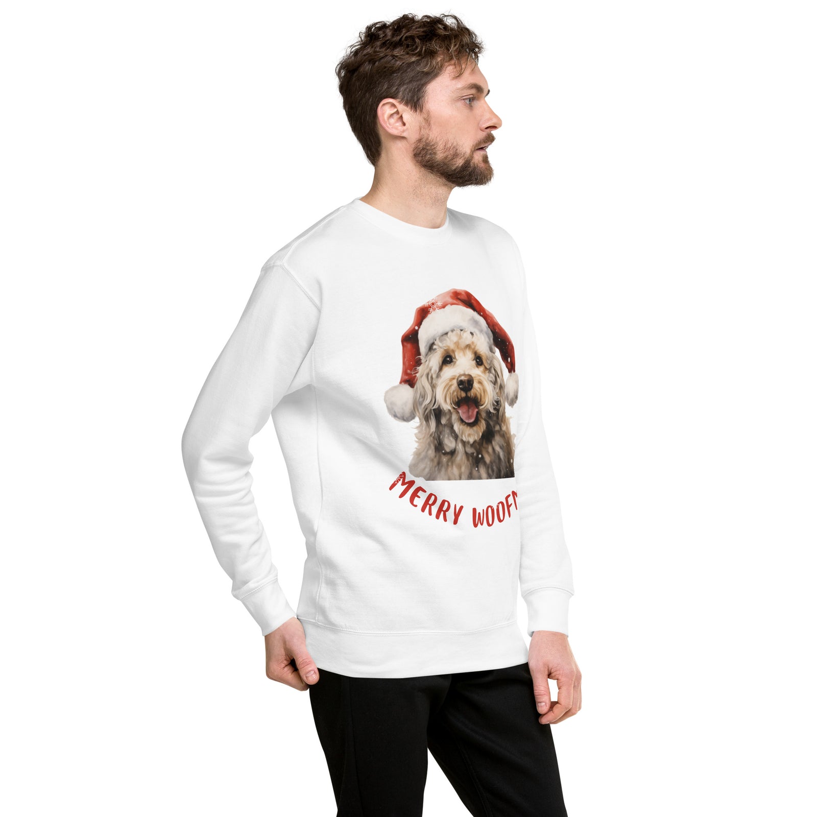 Unisex Premium Sweatshirt Poodle - Merry Woofmas