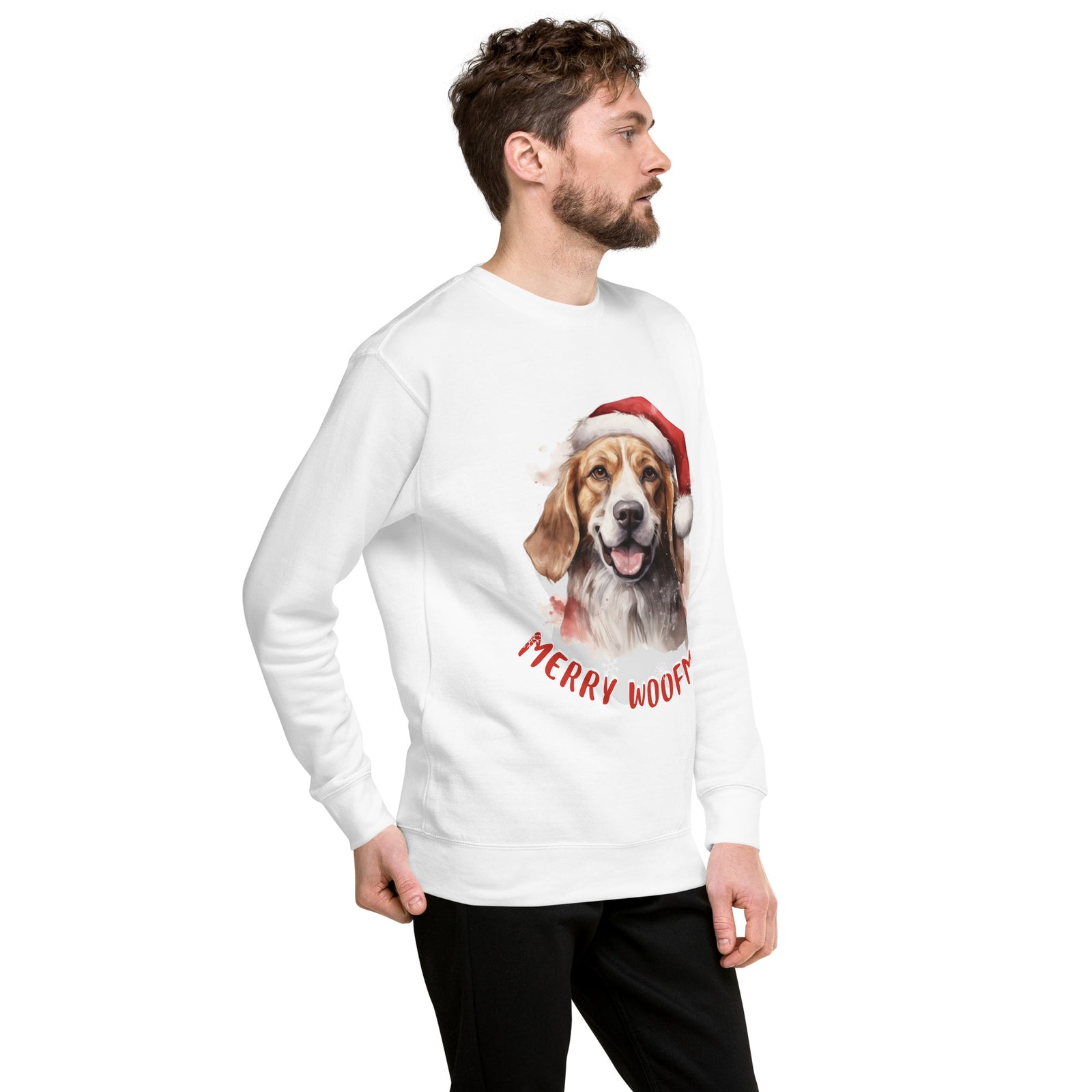 Unisex Premium Sweatshirt Beagle - Merry Woofmas
