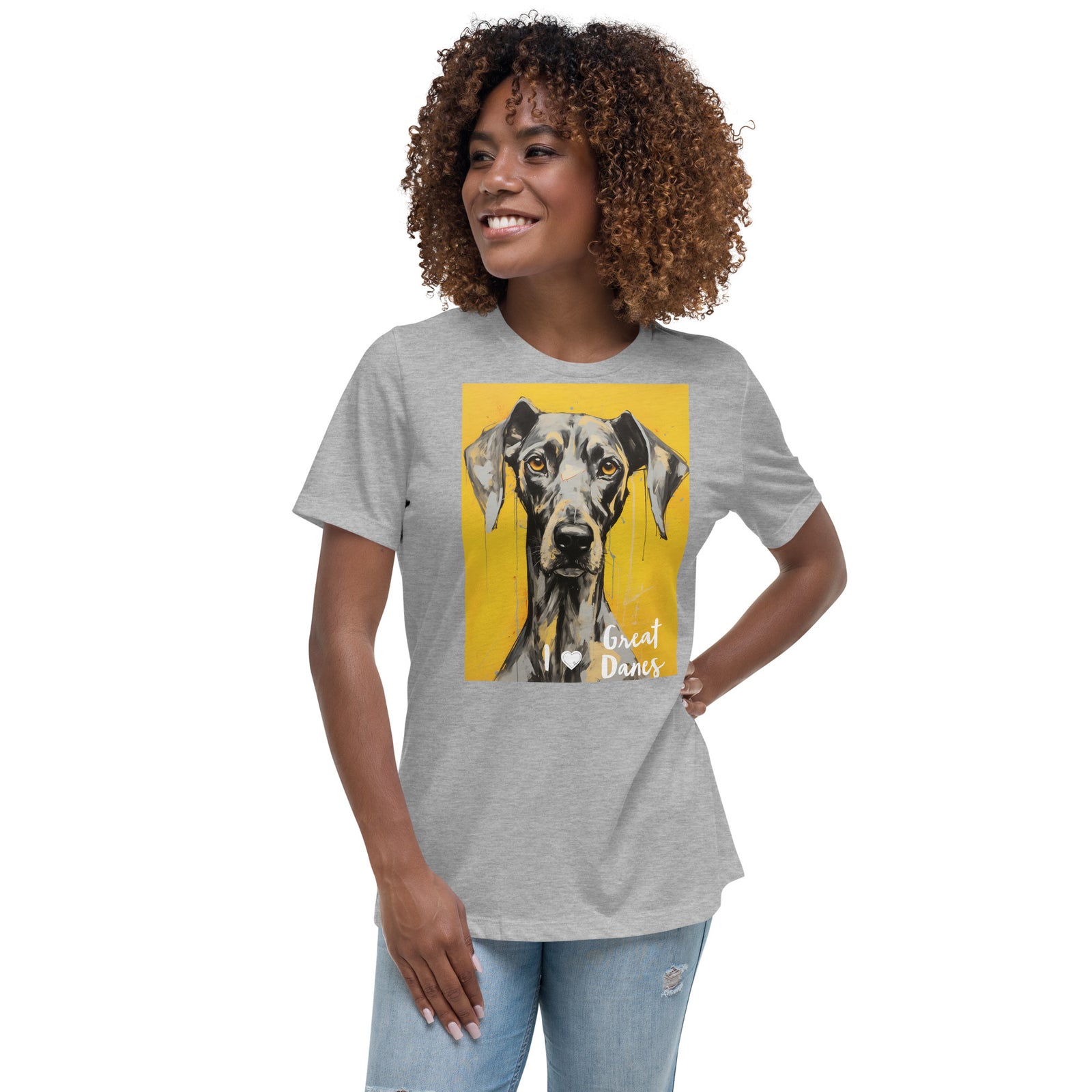 Women's Relaxed T-Shirt - I ❤ Dogs - Great Dane