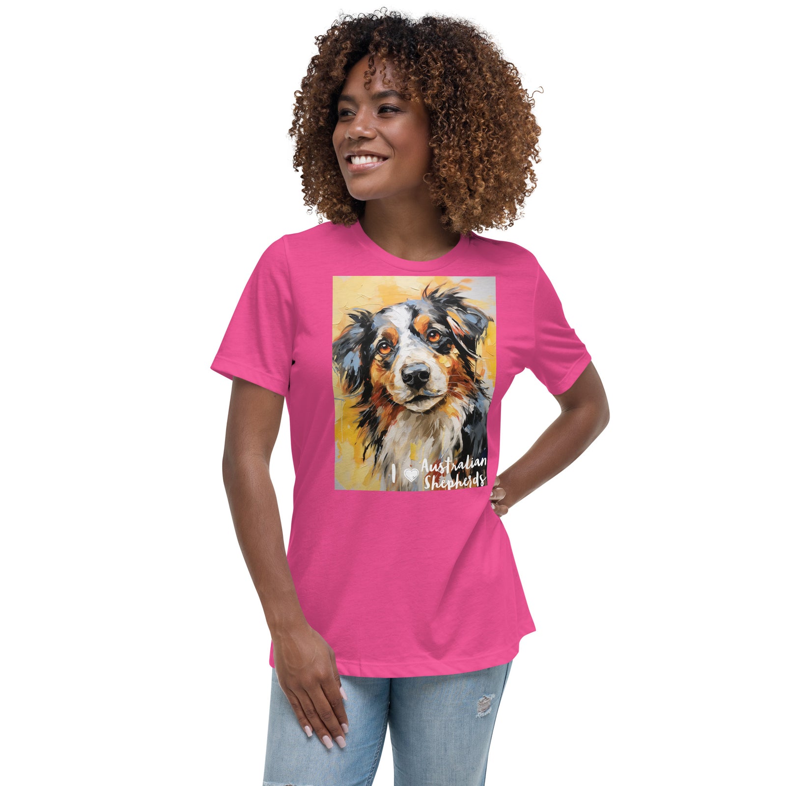 Women's Relaxed T-Shirt - I ❤ Dogs - Australian Shepherd