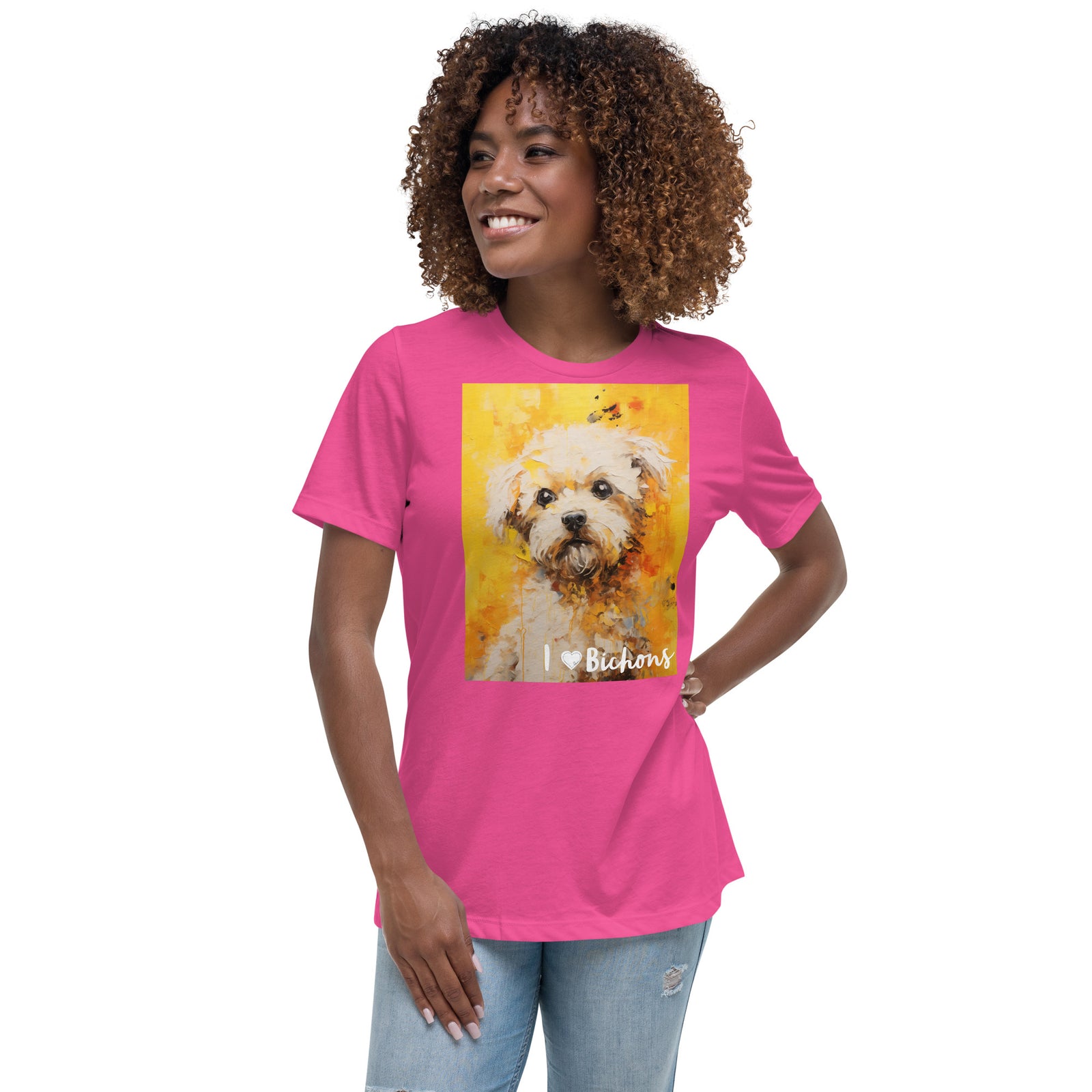 Women's Relaxed T-Shirt - I ❤ Dogs - Bichon Frise