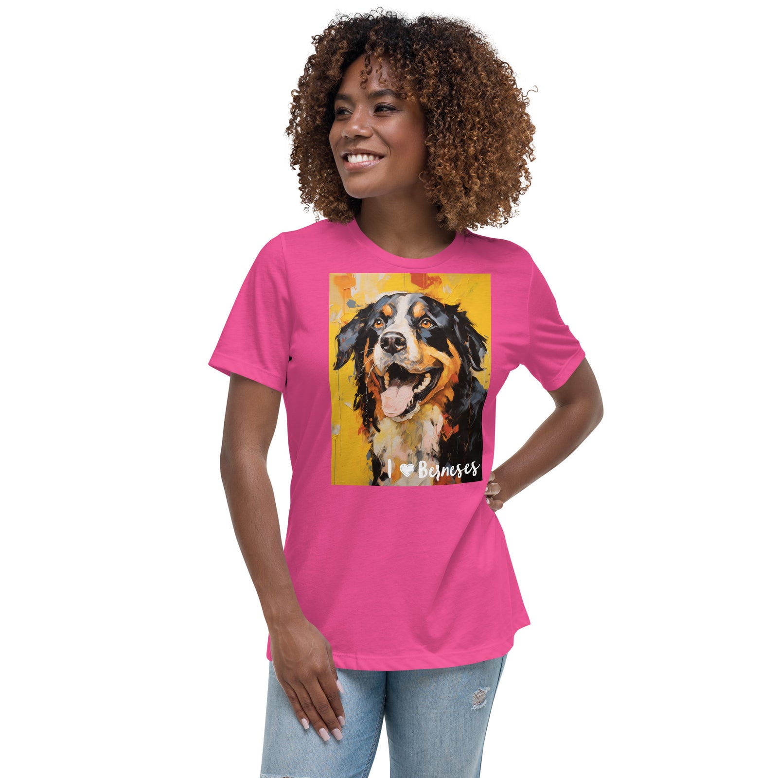 Women's Relaxed T-Shirt - I ❤ Dogs - Bernese Mountain Dog