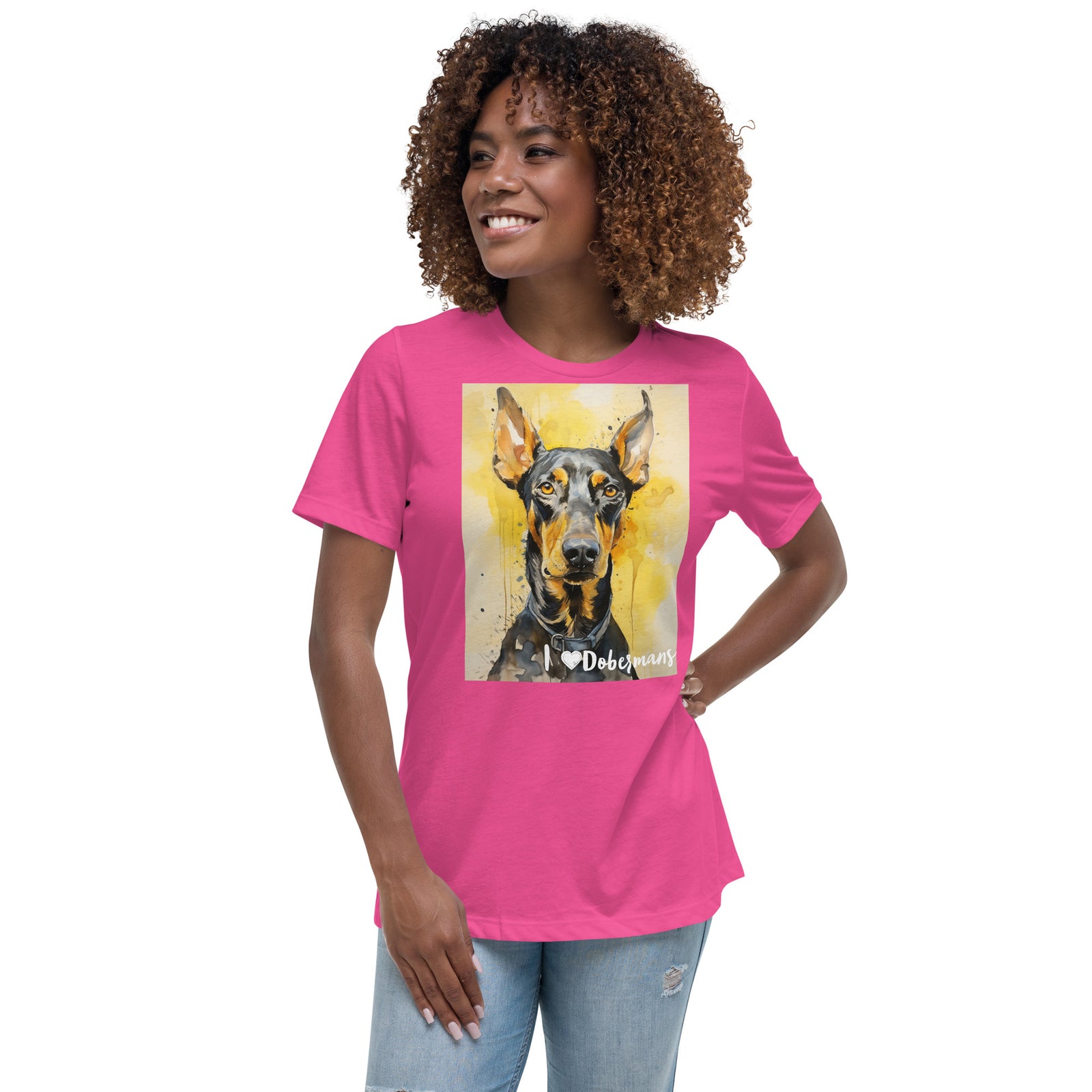 Women's Relaxed T-Shirt - I ❤ Dogs - Doberman Pinscher