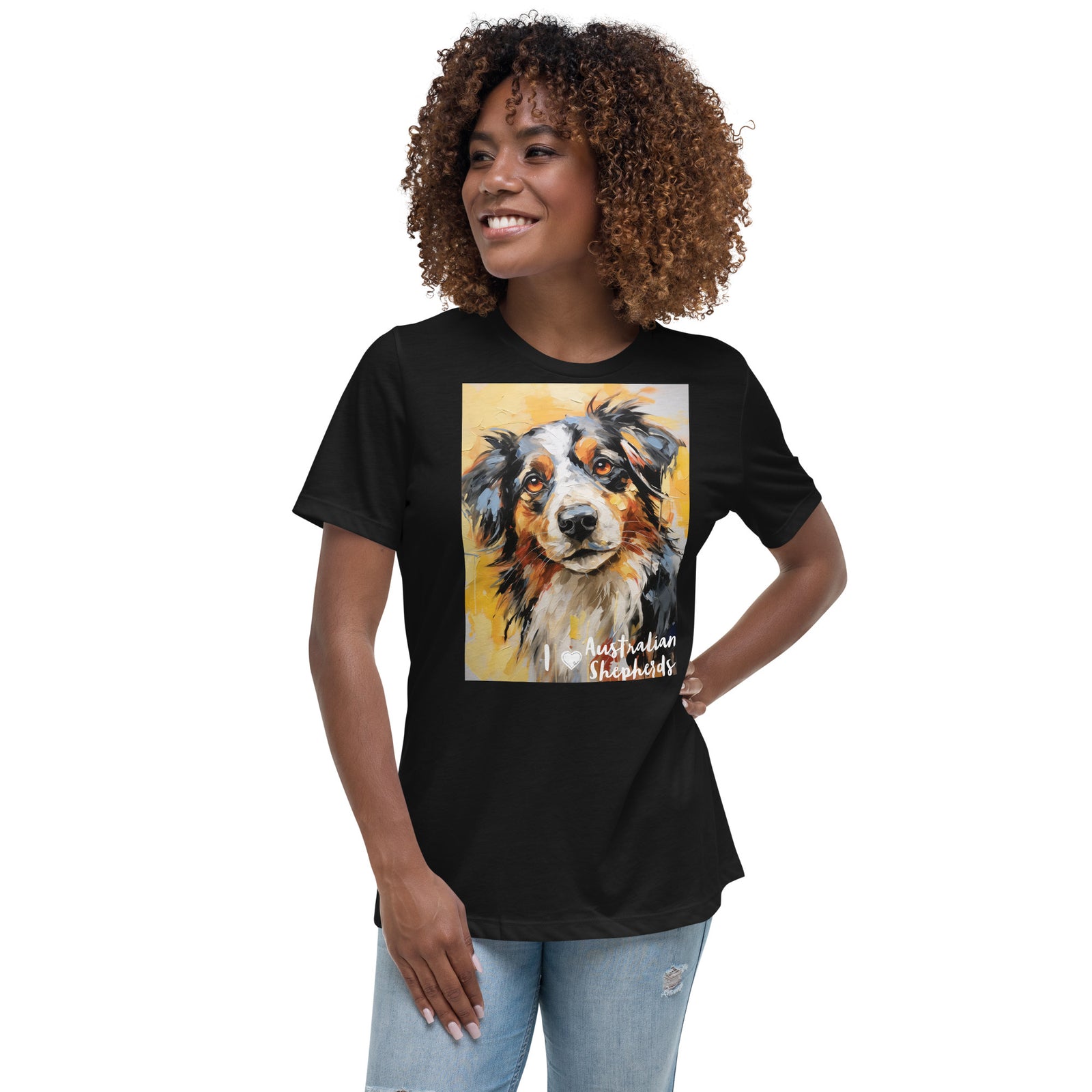 Women's Relaxed T-Shirt - I ❤ Dogs - Australian Shepherd
