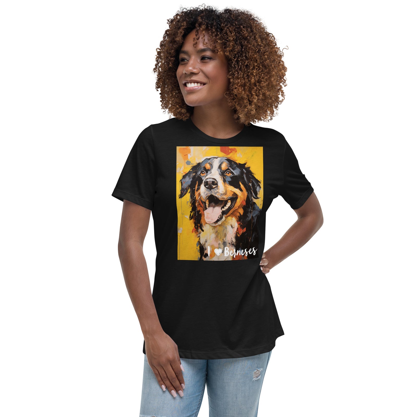 Women's Relaxed T-Shirt - I ❤ Dogs - Bernese Mountain Dog