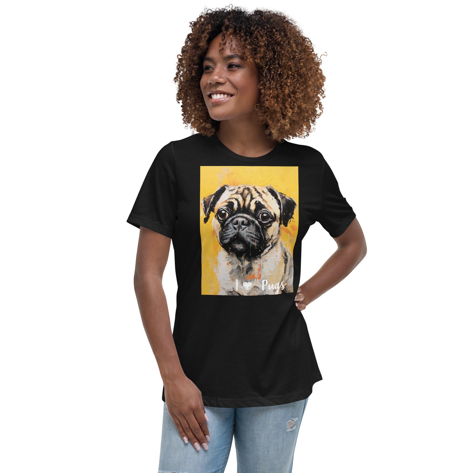 Women's Relaxed T-Shirt - I ❤ Dogs - Pug