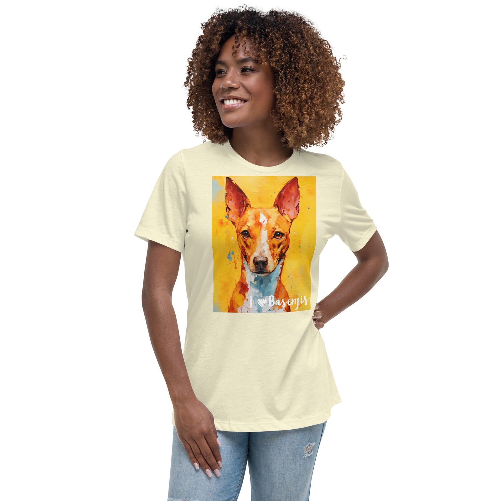 Women's Relaxed T-Shirt - I ❤ Dogs - Basenji