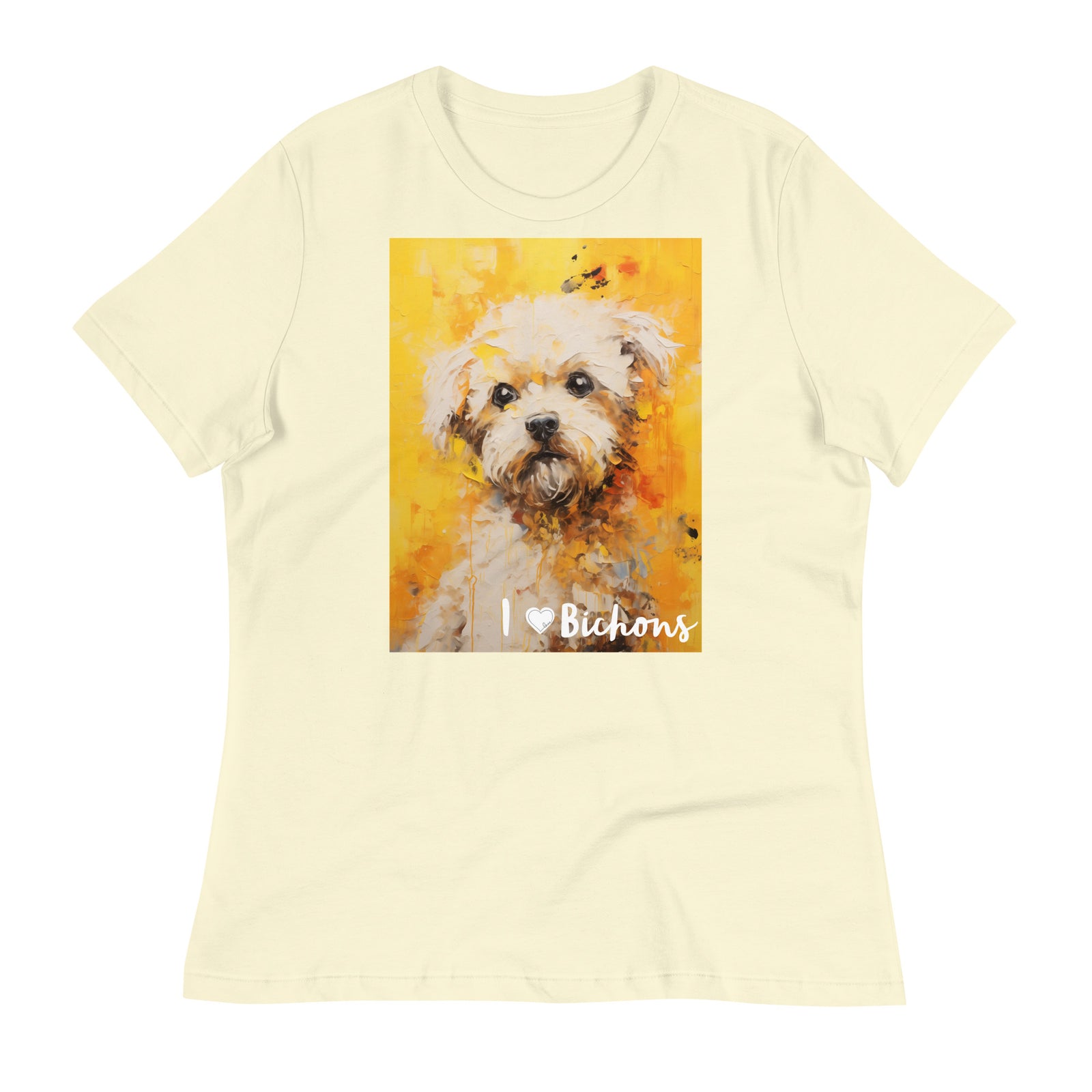 Women's Relaxed T-Shirt - I ❤ Dogs - Bichon Frise