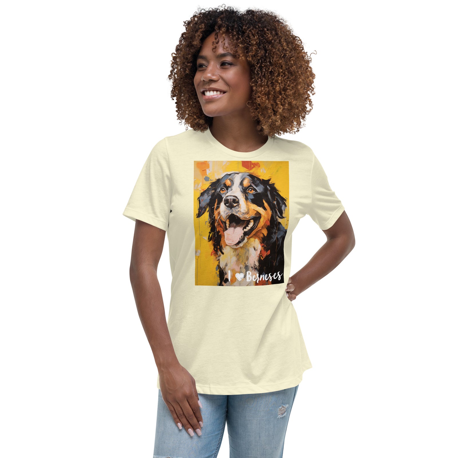 Women's Relaxed T-Shirt - I ❤ Dogs - Bernese Mountain Dog