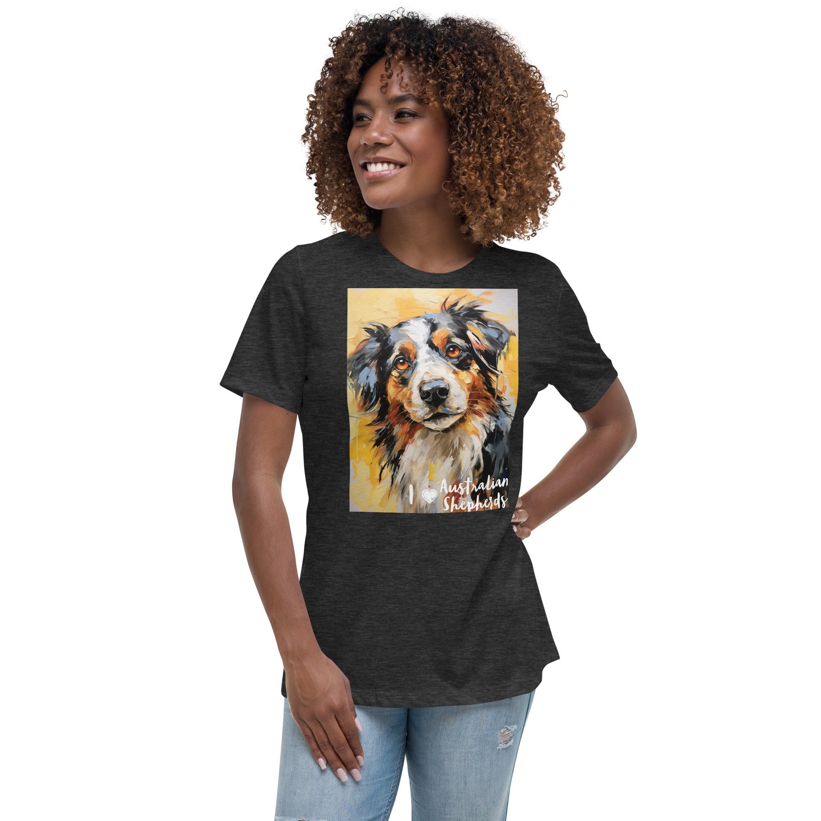 Women's Relaxed T-Shirt - I ❤ Dogs - Australian Shepherd