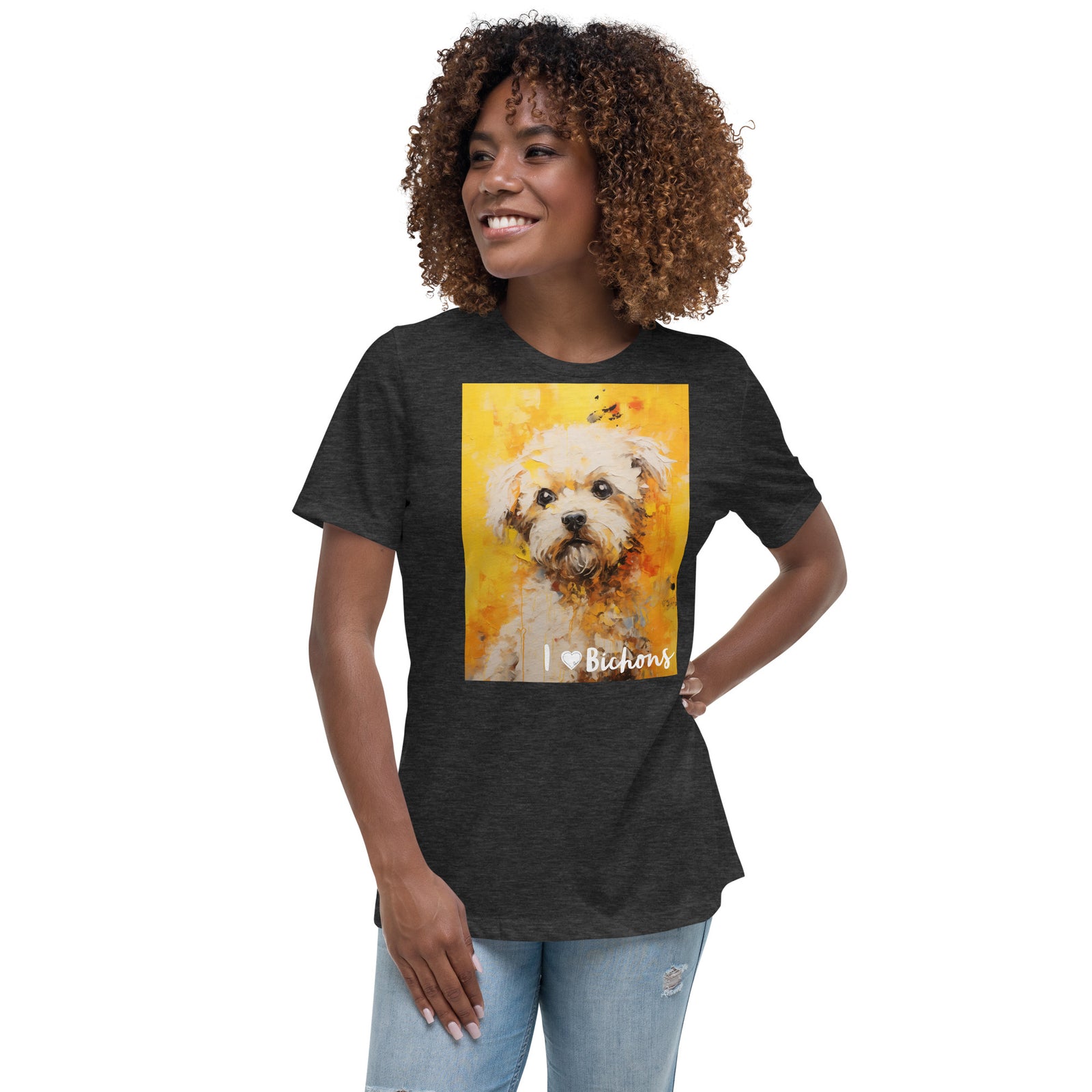 Women's Relaxed T-Shirt - I ❤ Dogs - Bichon Frise