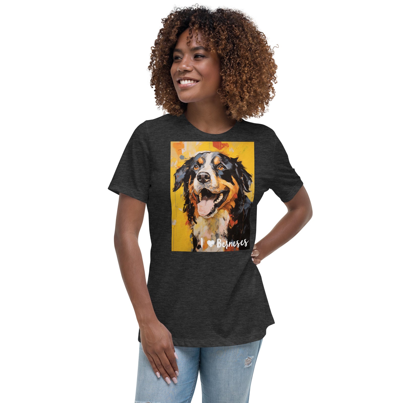 Women's Relaxed T-Shirt - I ❤ Dogs - Bernese Mountain Dog