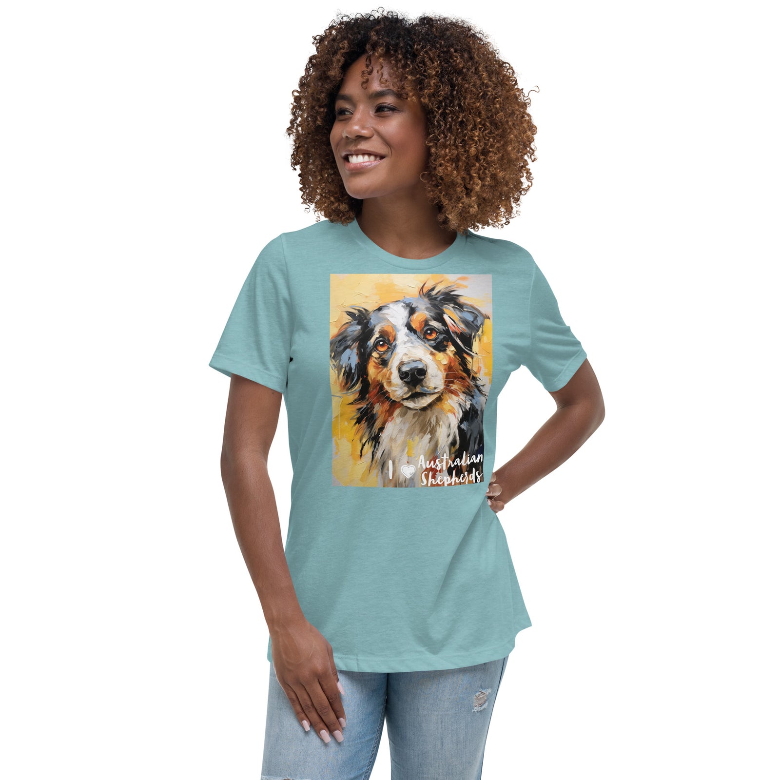 Women's Relaxed T-Shirt - I ❤ Dogs - Australian Shepherd