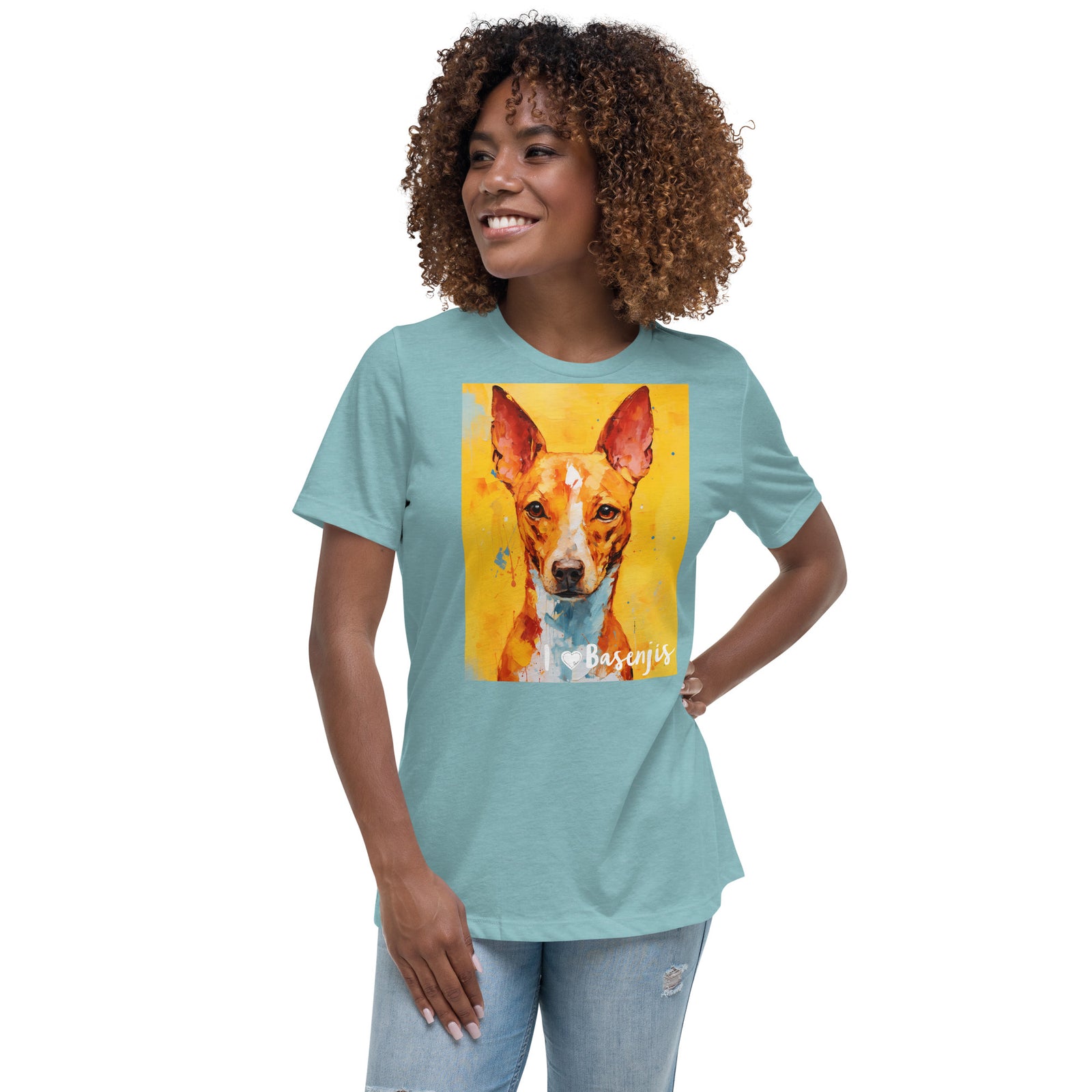Women's Relaxed T-Shirt - I ❤ Dogs - Basenji