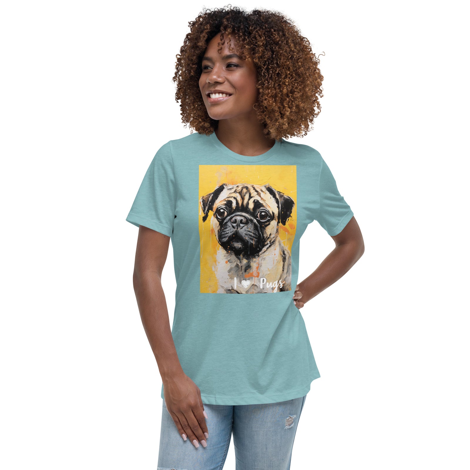 Women's Relaxed T-Shirt - I ❤ Dogs - Pug