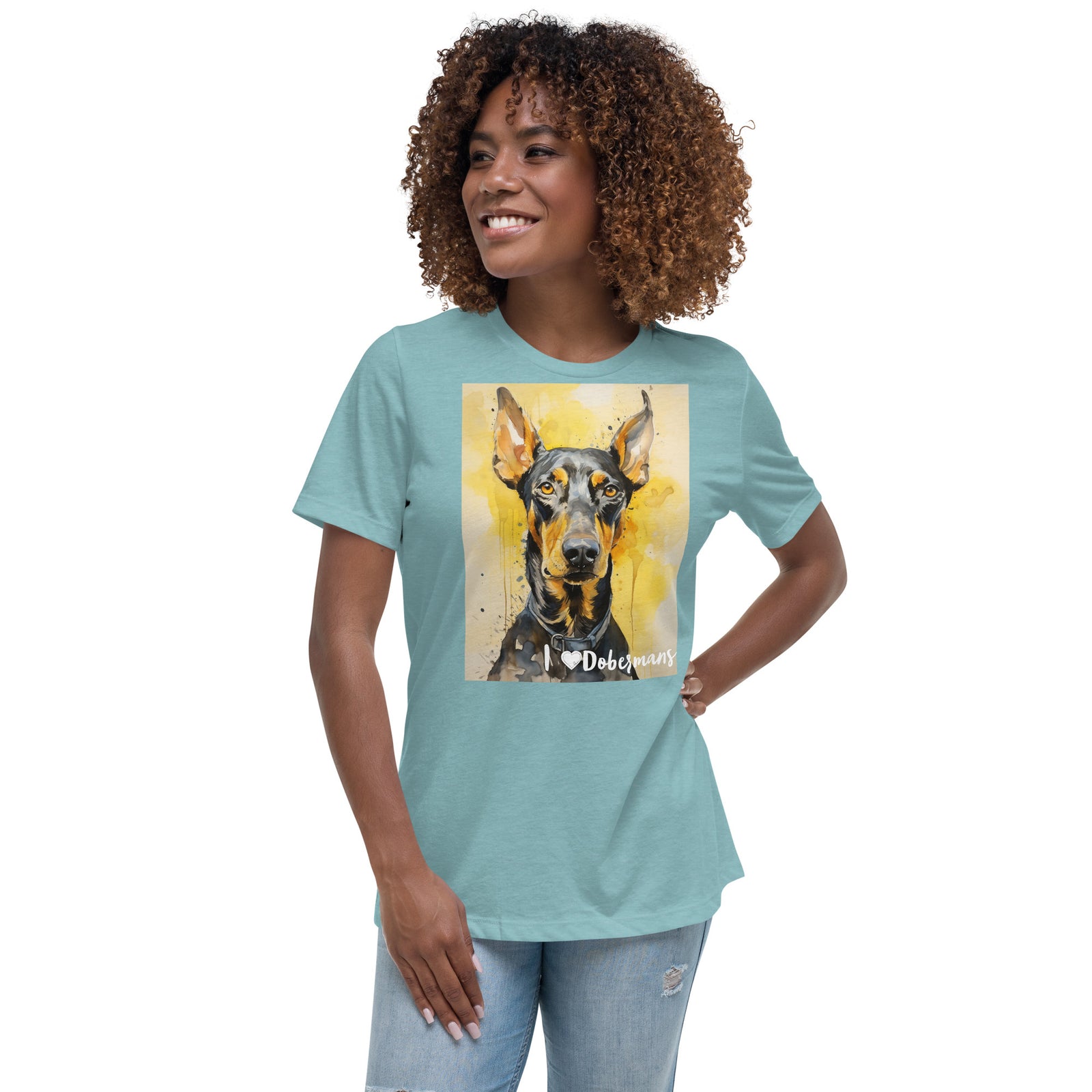 Women's Relaxed T-Shirt - I ❤ Dogs - Doberman Pinscher