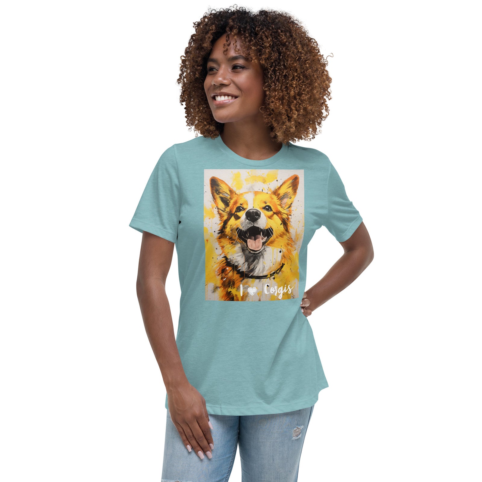 Women's Relaxed T-Shirt - I ❤ Dogs - Pembroke Welsh Corgi