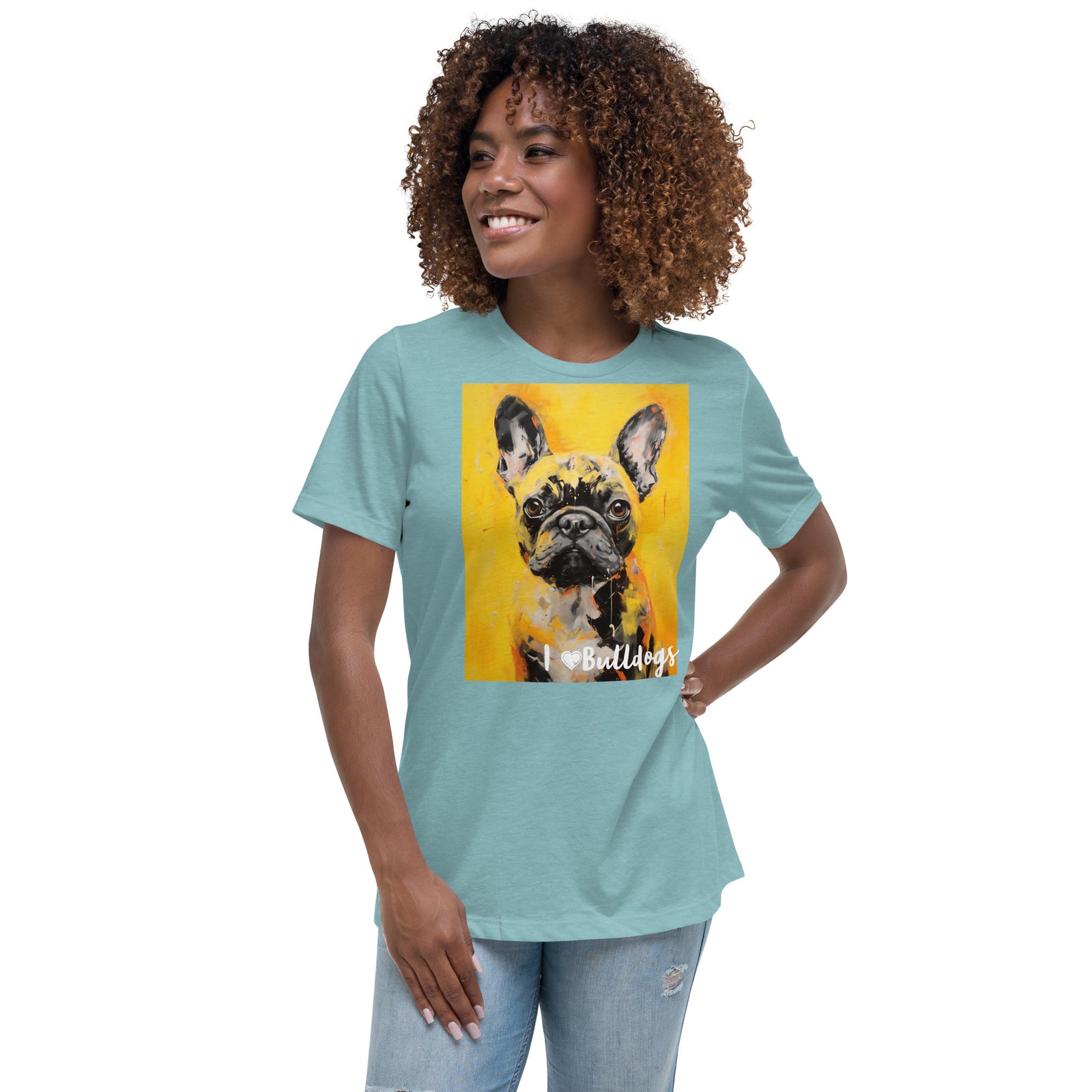 Women's Relaxed T-Shirt - I ❤ Dogs - Bulldog