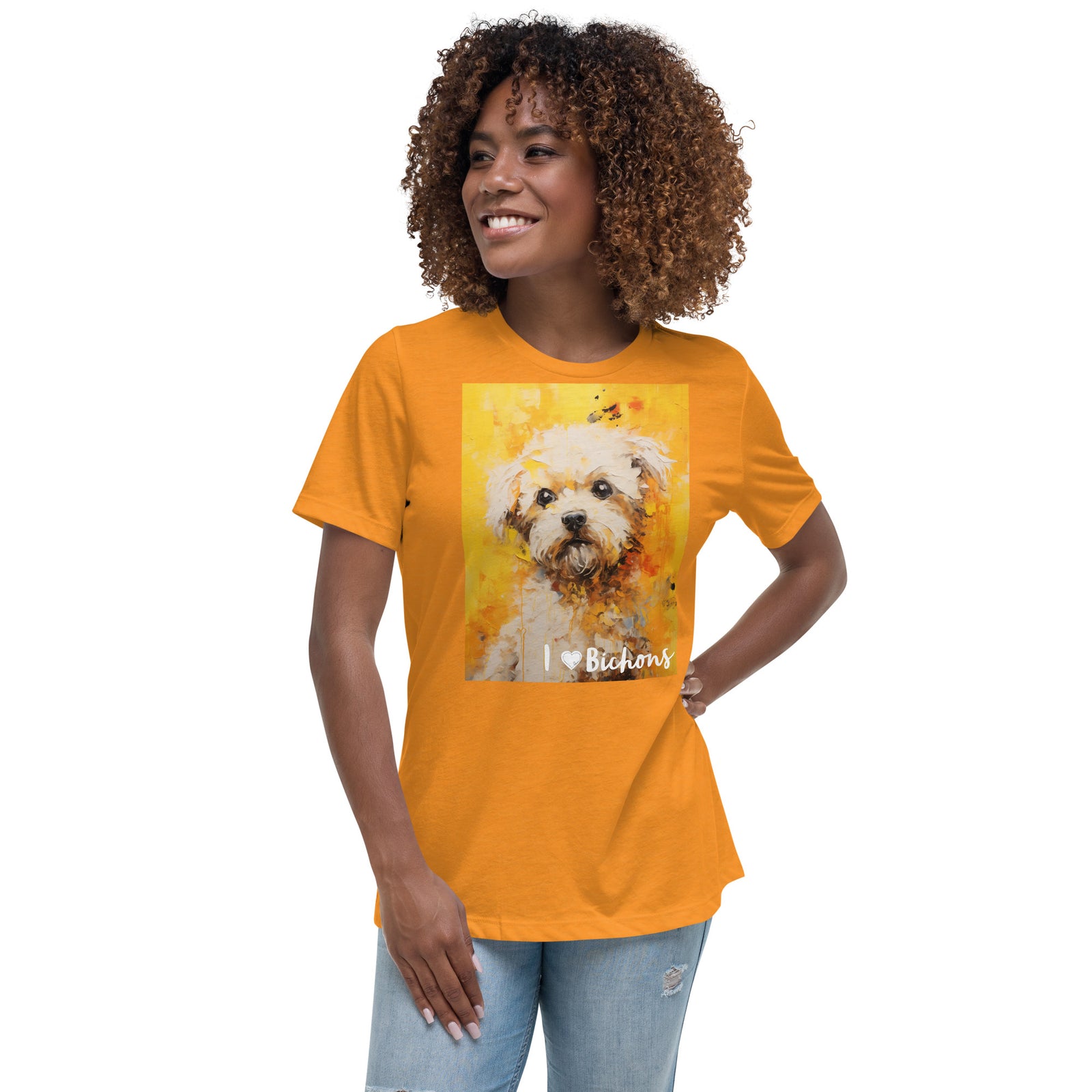 Women's Relaxed T-Shirt - I ❤ Dogs - Bichon Frise