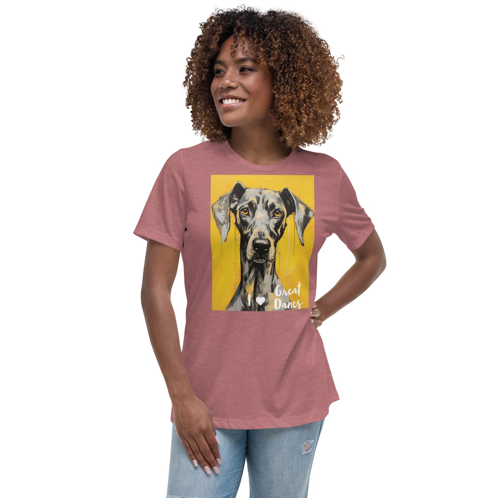 Women's Relaxed T-Shirt - I ❤ Dogs - Great Dane