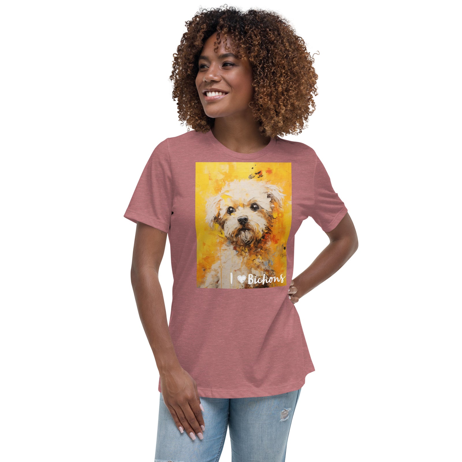 Women's Relaxed T-Shirt - I ❤ Dogs - Bichon Frise