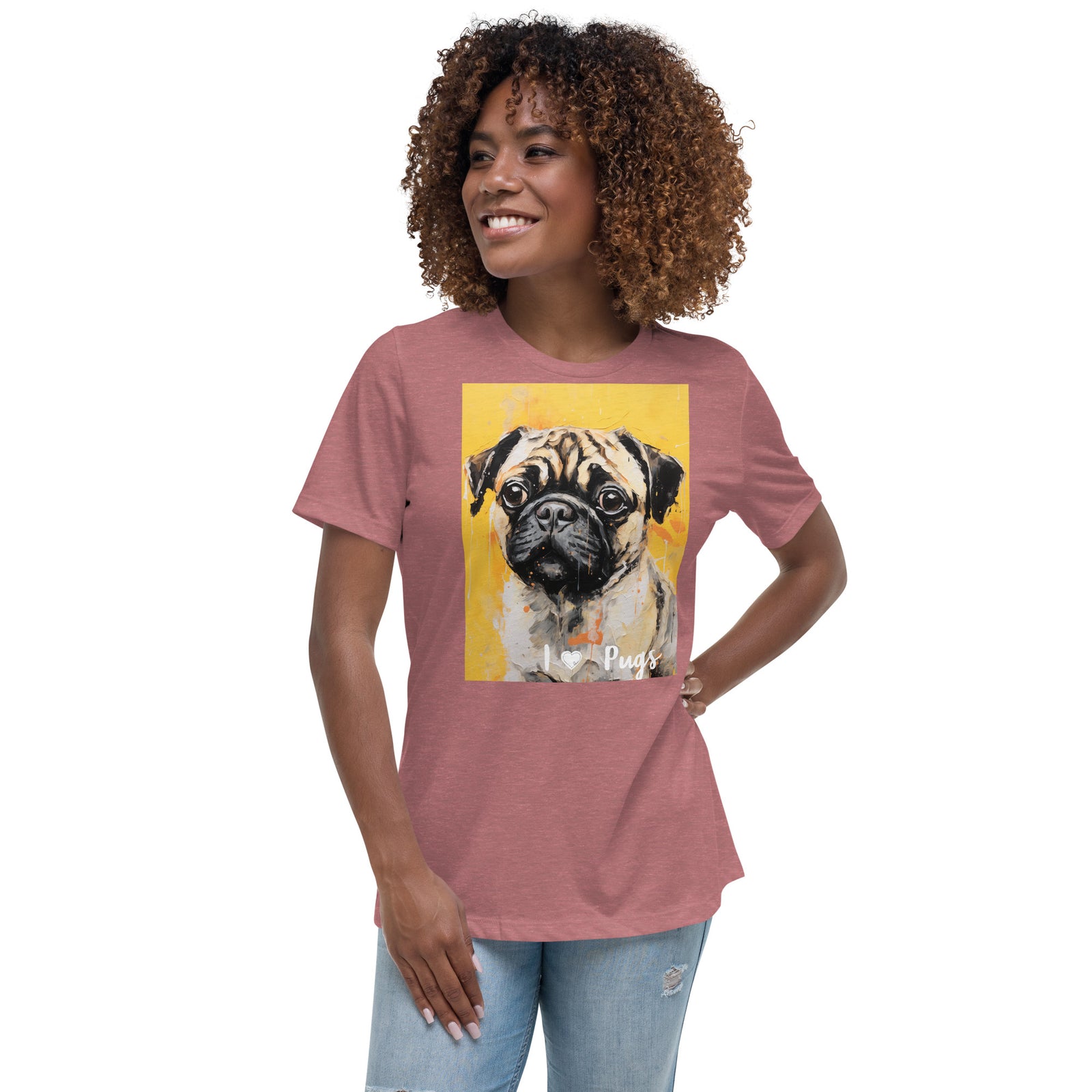 Women's Relaxed T-Shirt - I ❤ Dogs - Pug