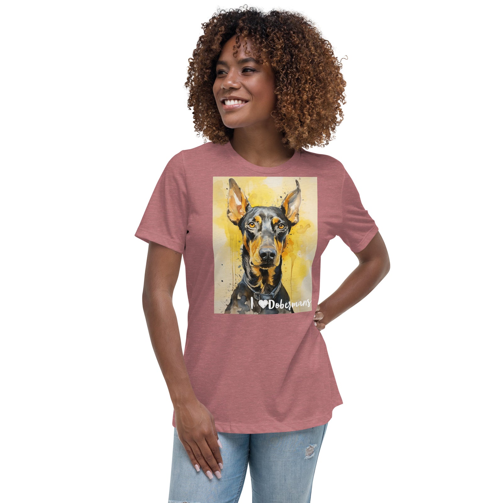 Women's Relaxed T-Shirt - I ❤ Dogs - Doberman Pinscher