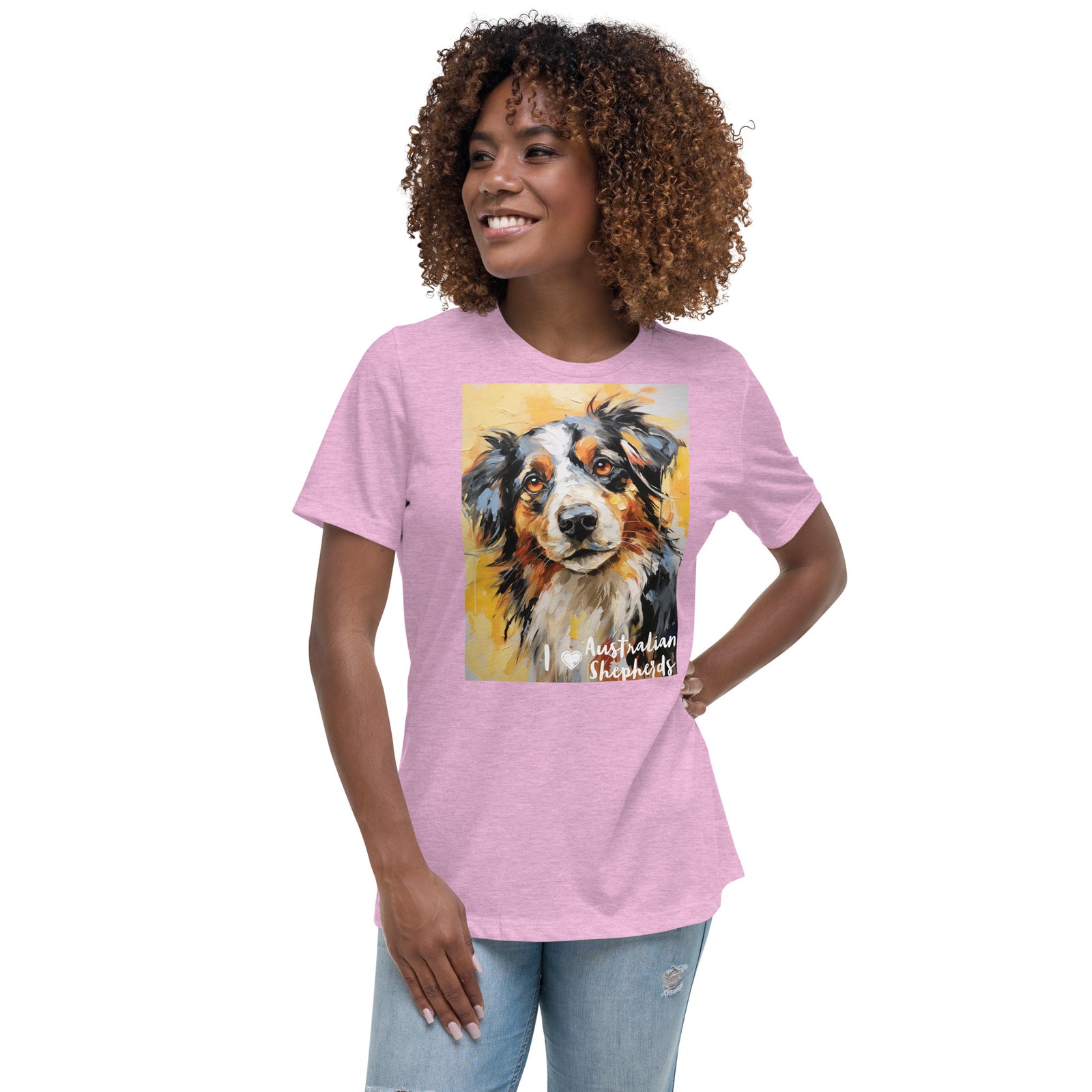 Women's Relaxed T-Shirt - I ❤ Dogs - Australian Shepherd