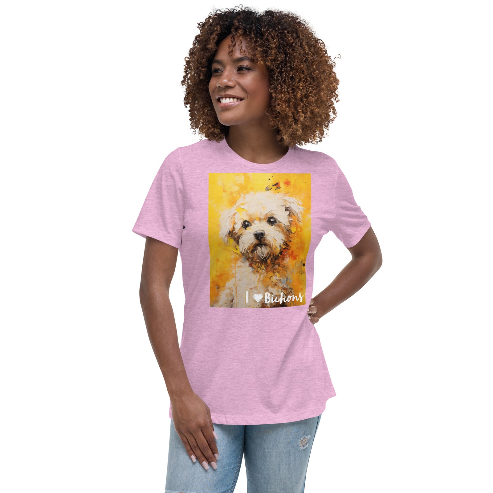 Women's Relaxed T-Shirt - I ❤ Dogs - Bichon Frise