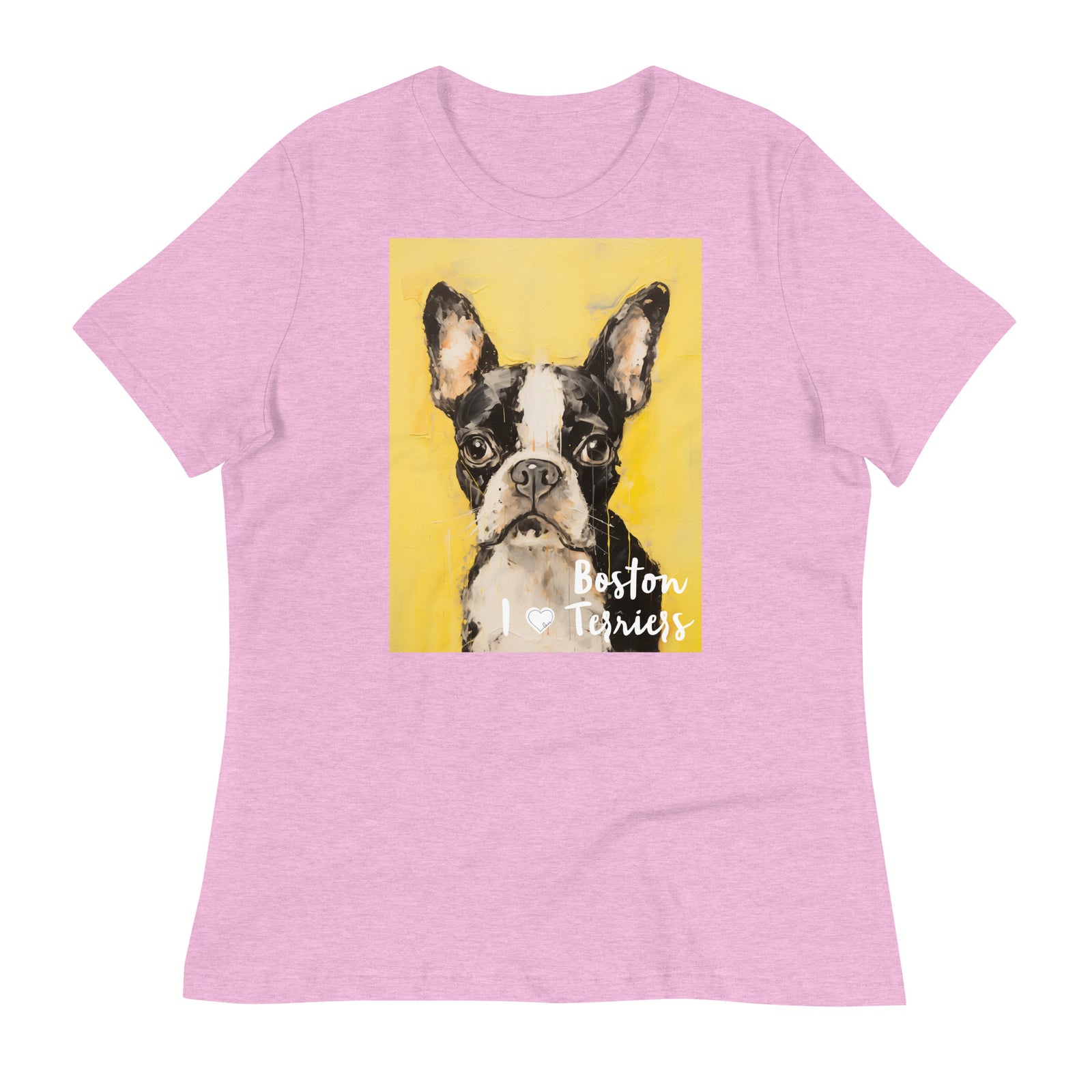 Women's Relaxed T-Shirt - I ❤ Dogs - Boston Terrier