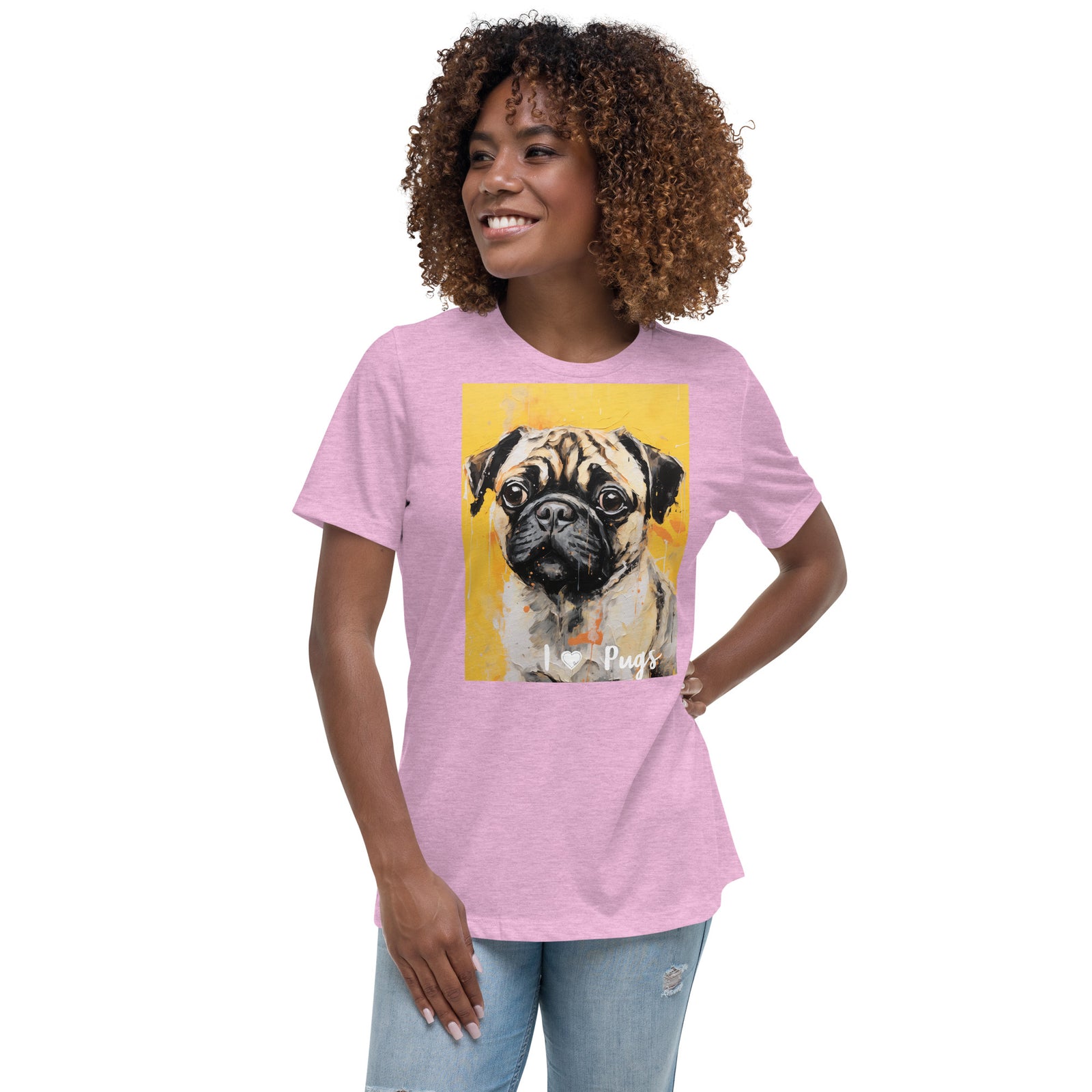 Women's Relaxed T-Shirt - I ❤ Dogs - Pug