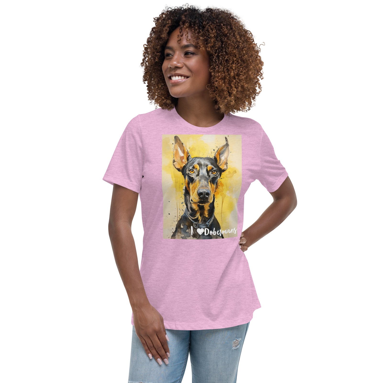 Women's Relaxed T-Shirt - I ❤ Dogs - Doberman Pinscher
