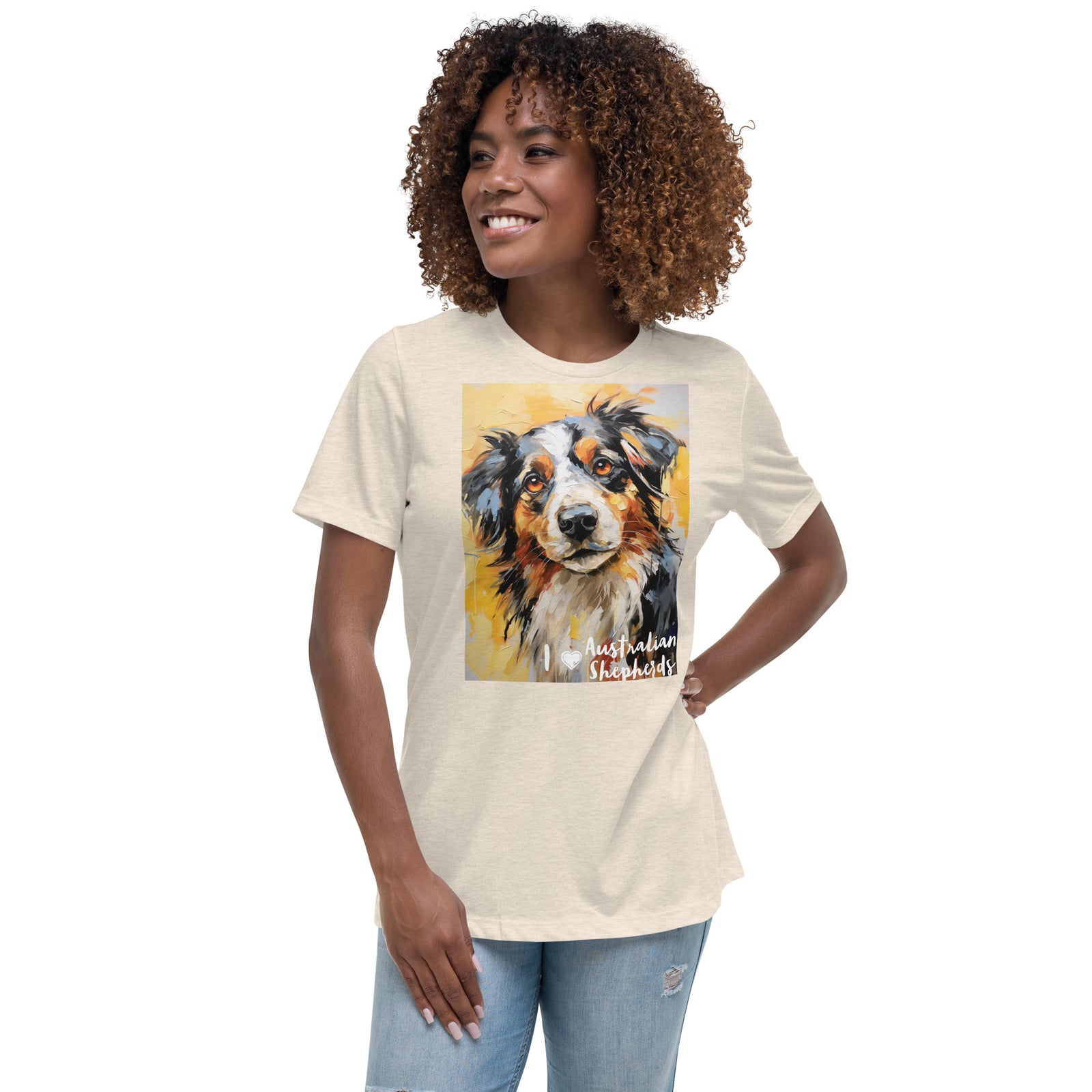 Women's Relaxed T-Shirt - I ❤ Dogs - Australian Shepherd