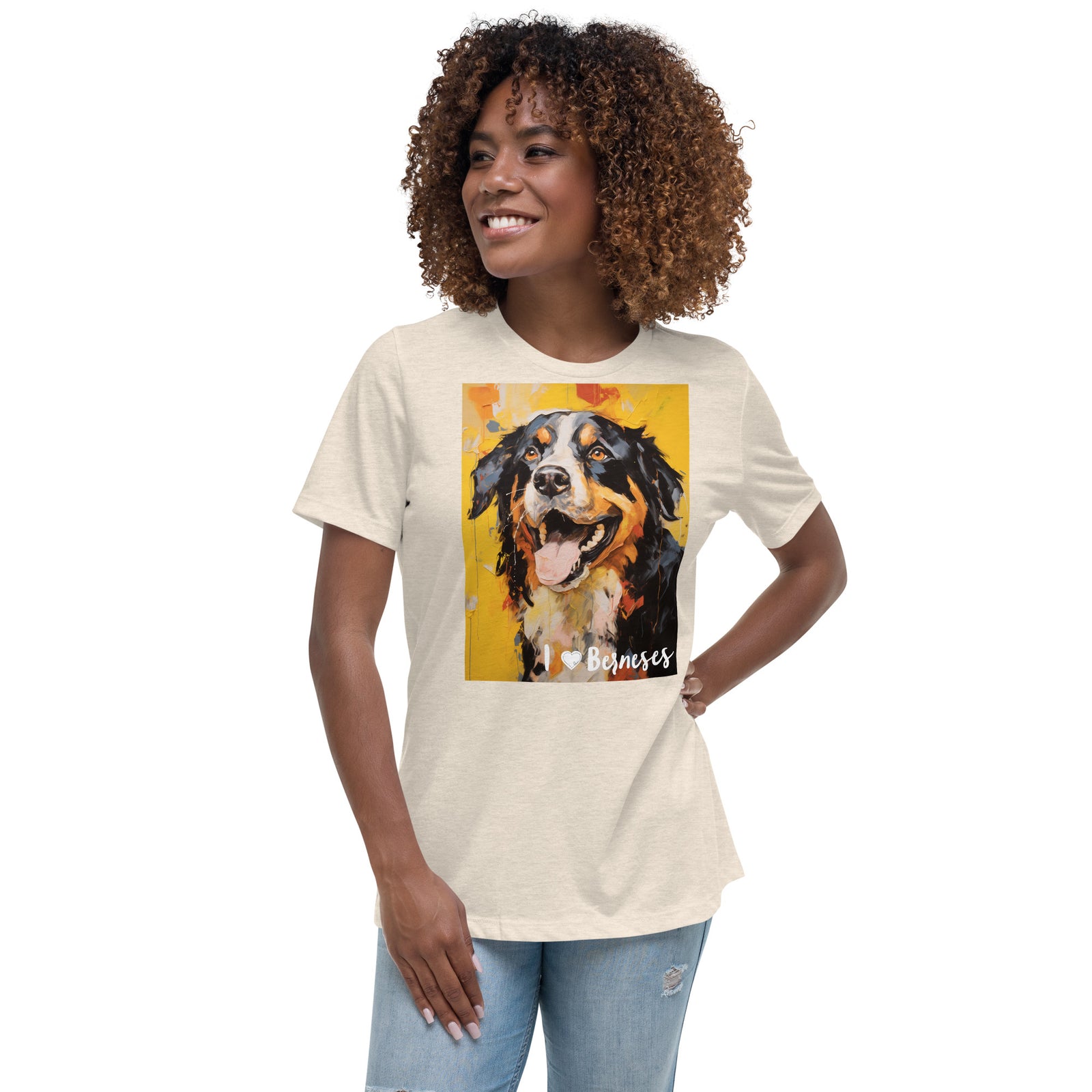 Women's Relaxed T-Shirt - I ❤ Dogs - Bernese Mountain Dog
