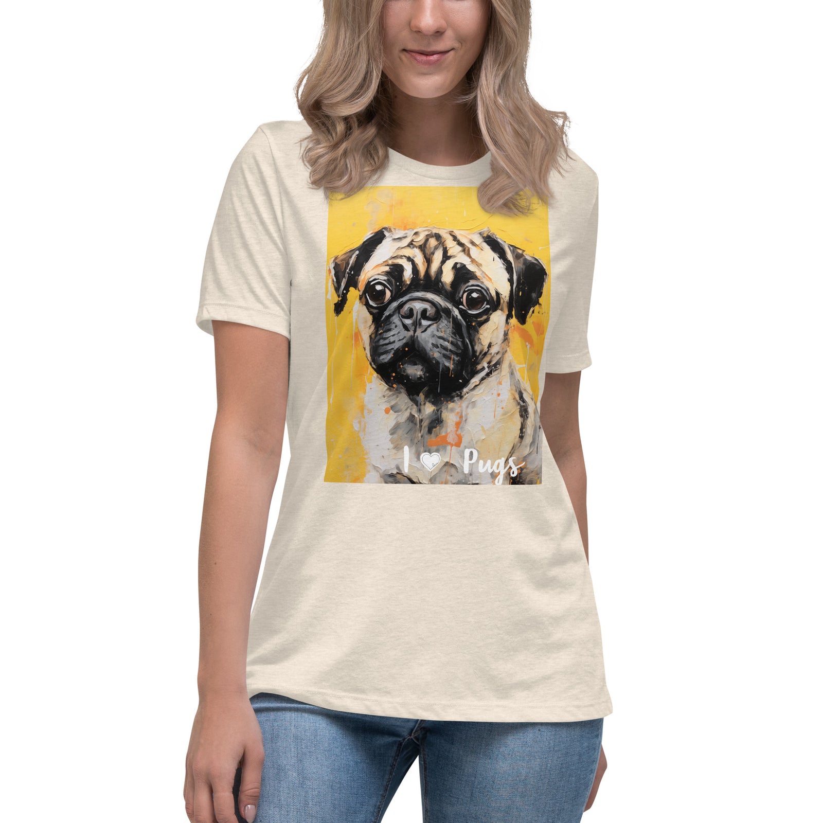 Women's Relaxed T-Shirt - I ❤ Dogs - Pug